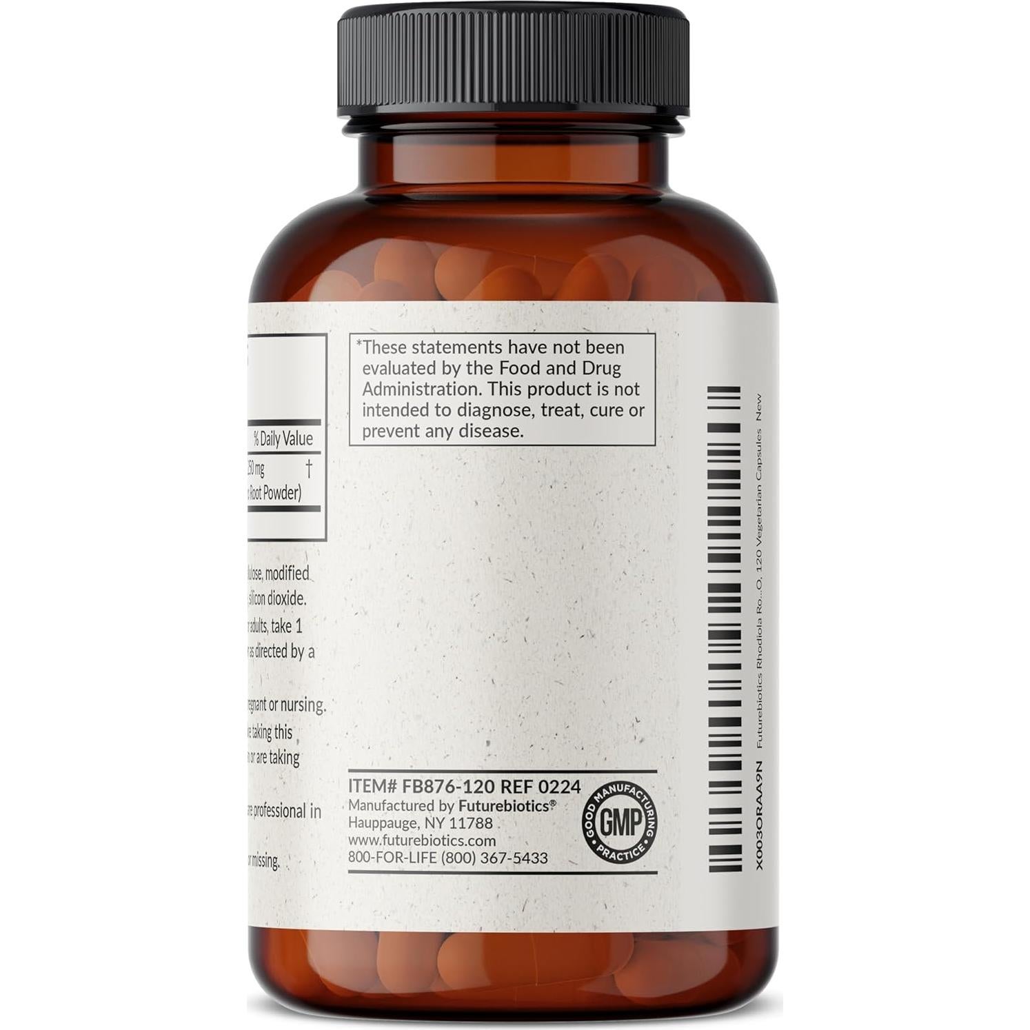 Futurebiotics Rhodiola Rosea 1000 MG Cápsulas Veganas 120 Unidades