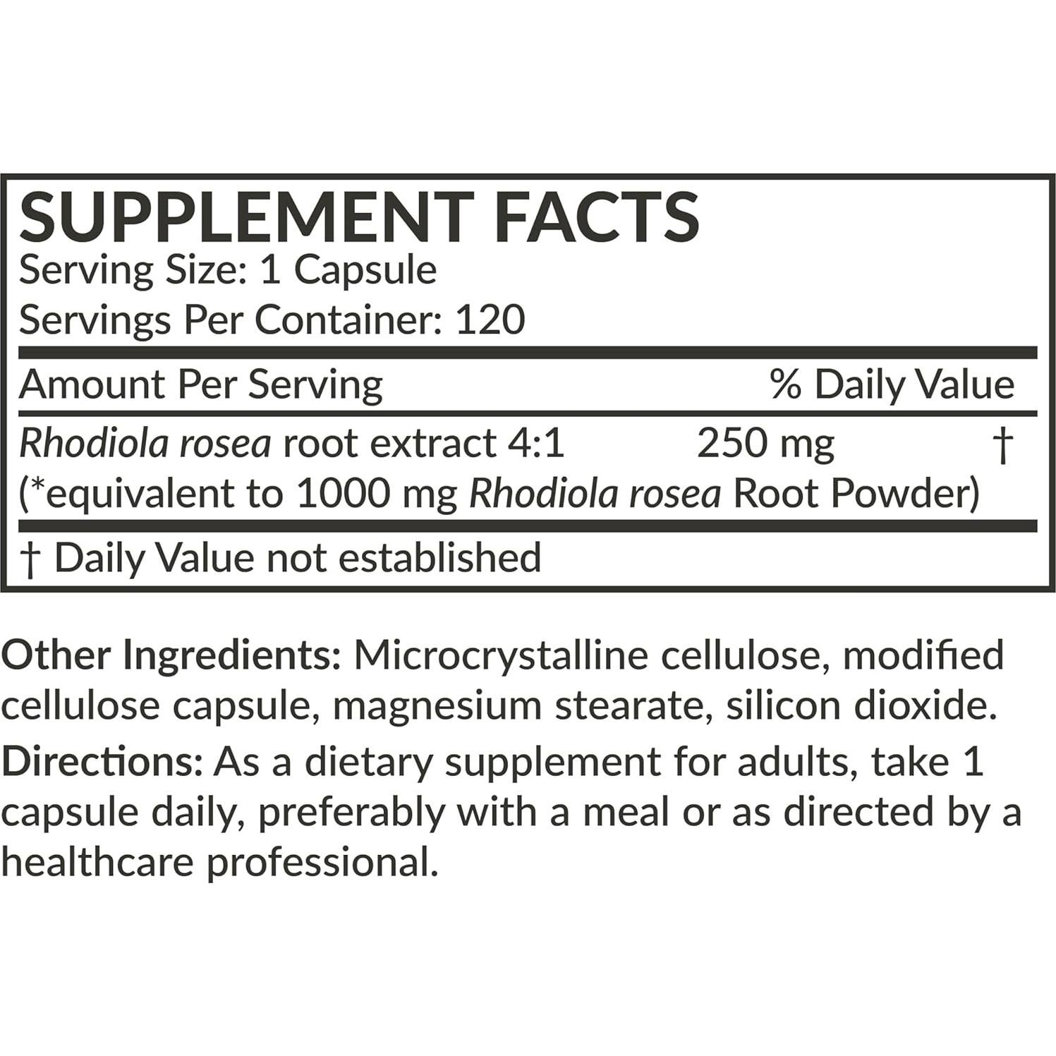 Futurebiotics Rhodiola Rosea 1000 MG Cápsulas Veganas 120 Unidades