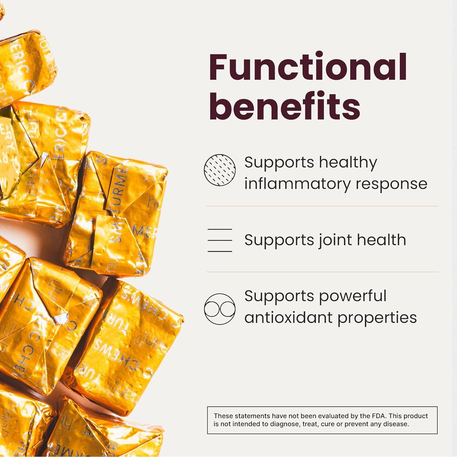 Suplemento Masticables de Cúrcuma HumanN - 30 Contenido Sabor Naranja