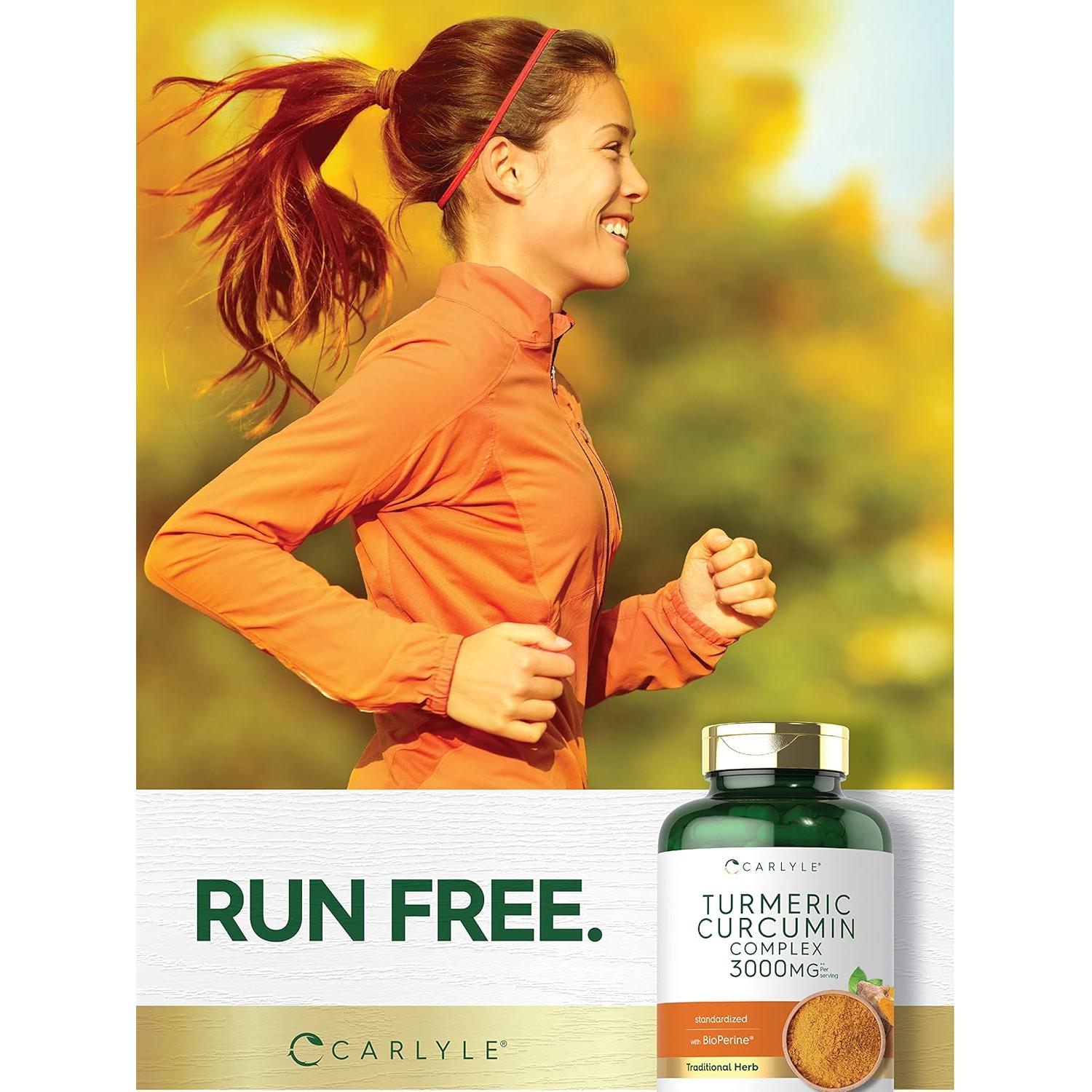 Suplemento de Cúrcuma Curcumina Carlyle 3000mg 180 Cápsulas