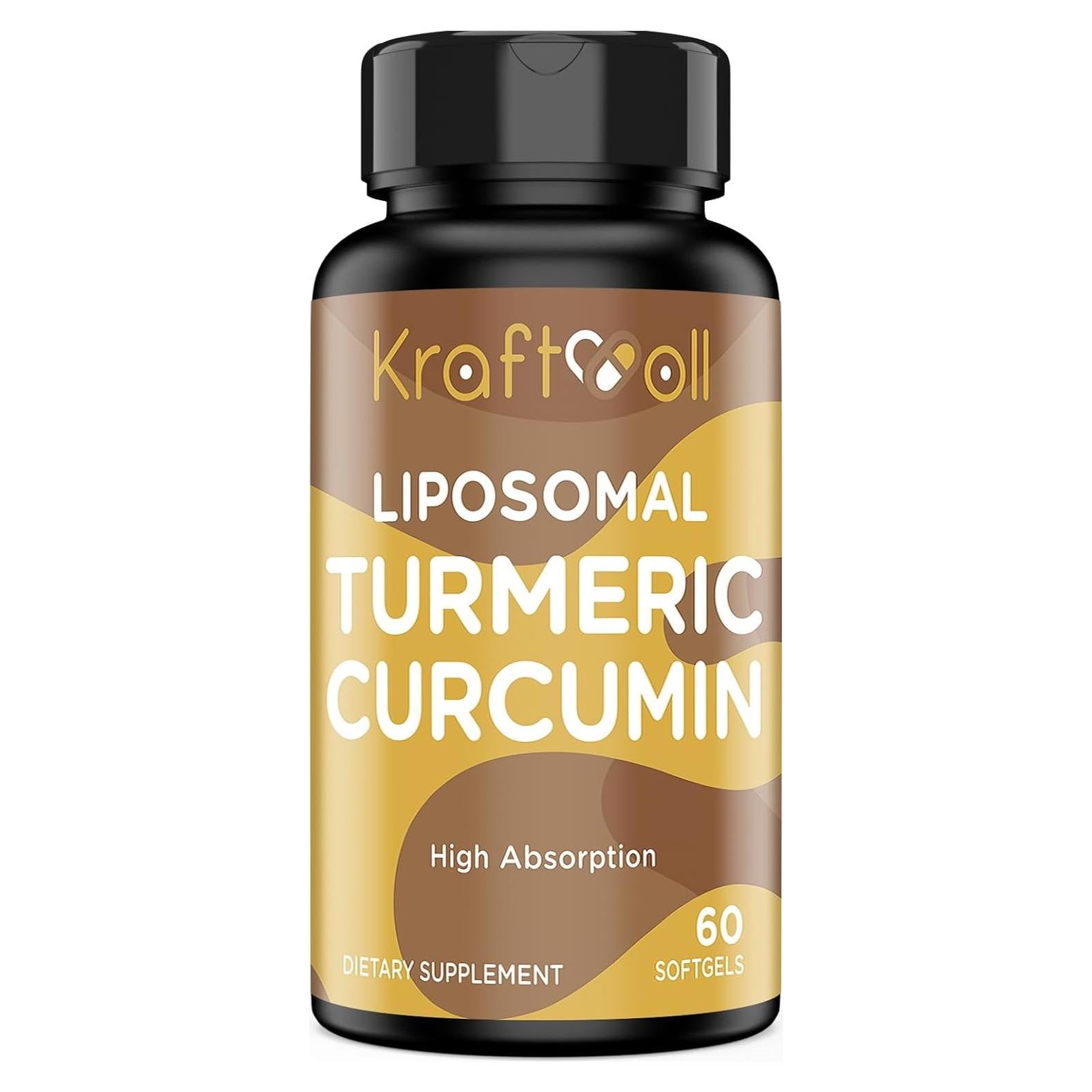 Suplemento de Cúrcuma Liposomal Kraftvoll 2200 mg 60 Gelatinas