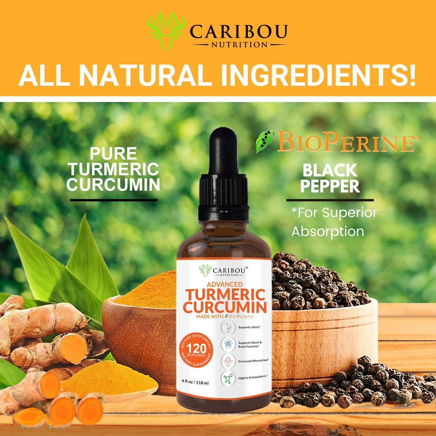 Suplemento de Cúrcuma Líquida Caribou Nutrition 120ml