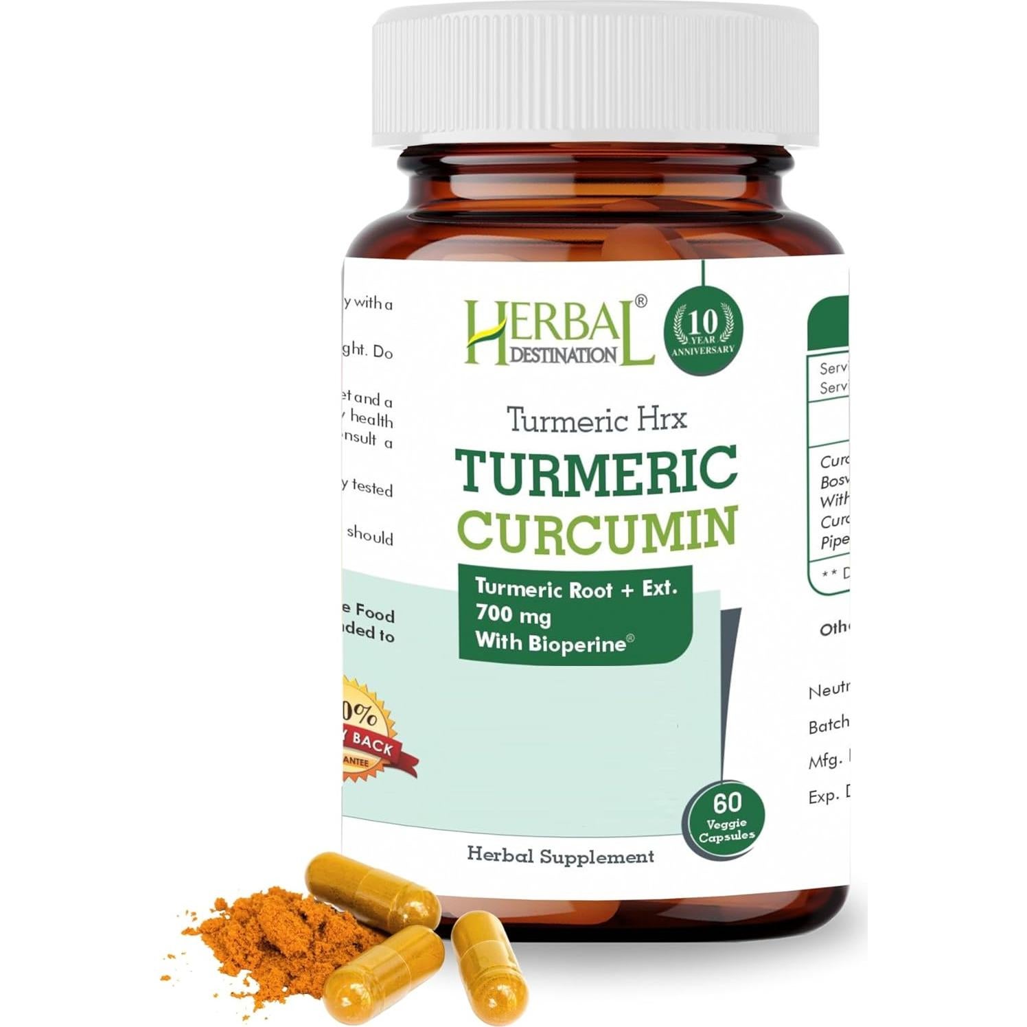 Suplemento de Cúrcuma Hrx - Inmunológico y Articulaciones 60 Cápsulas