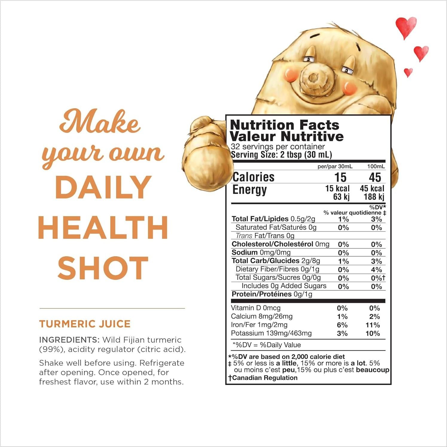 Jugo de Cúrcuma Orgánica 99% Pura The Ginger People 946 ml