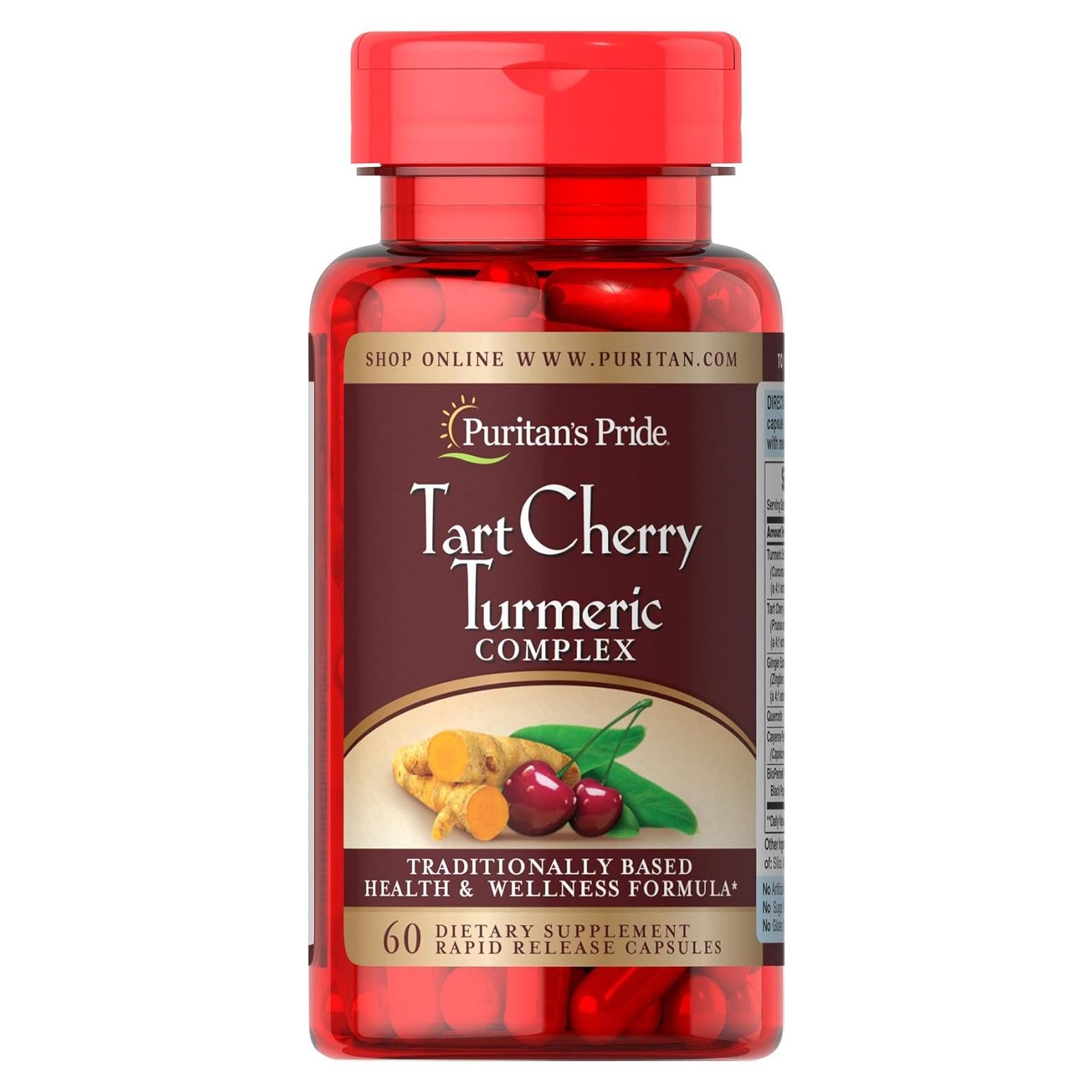 Suplemento Dietético Puritan's Pride Cereza Ácida y Cúrcuma 60 Cápsulas