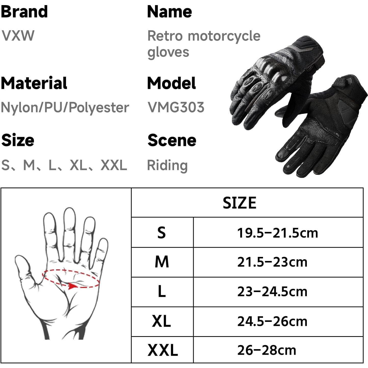 Guantes de Motocicleta VXW VMG303 Táctiles y Protectores