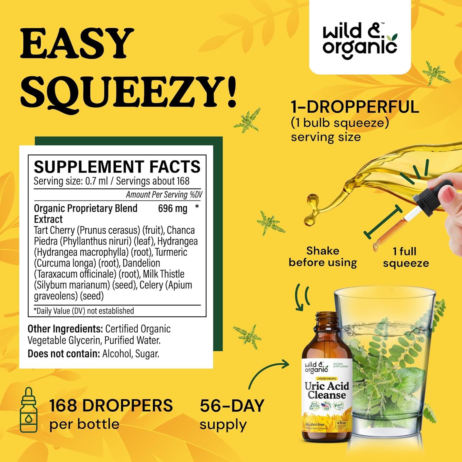 Gotas de Limpieza Ácido Úrico Silvestre y Orgánico 118 ml