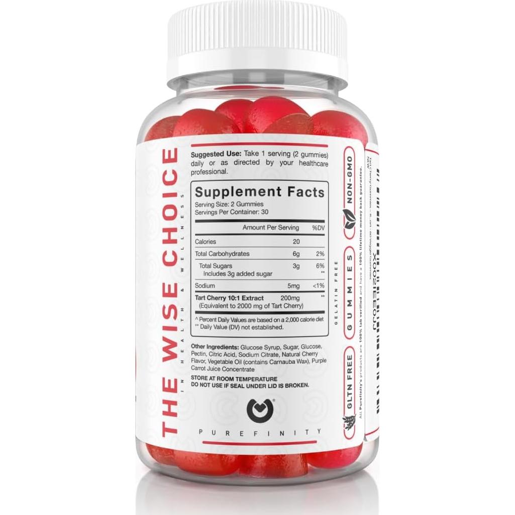 Gomitas de Cereza Ácida PUREFINITY 60 Unidades - Alivio Articulaciones