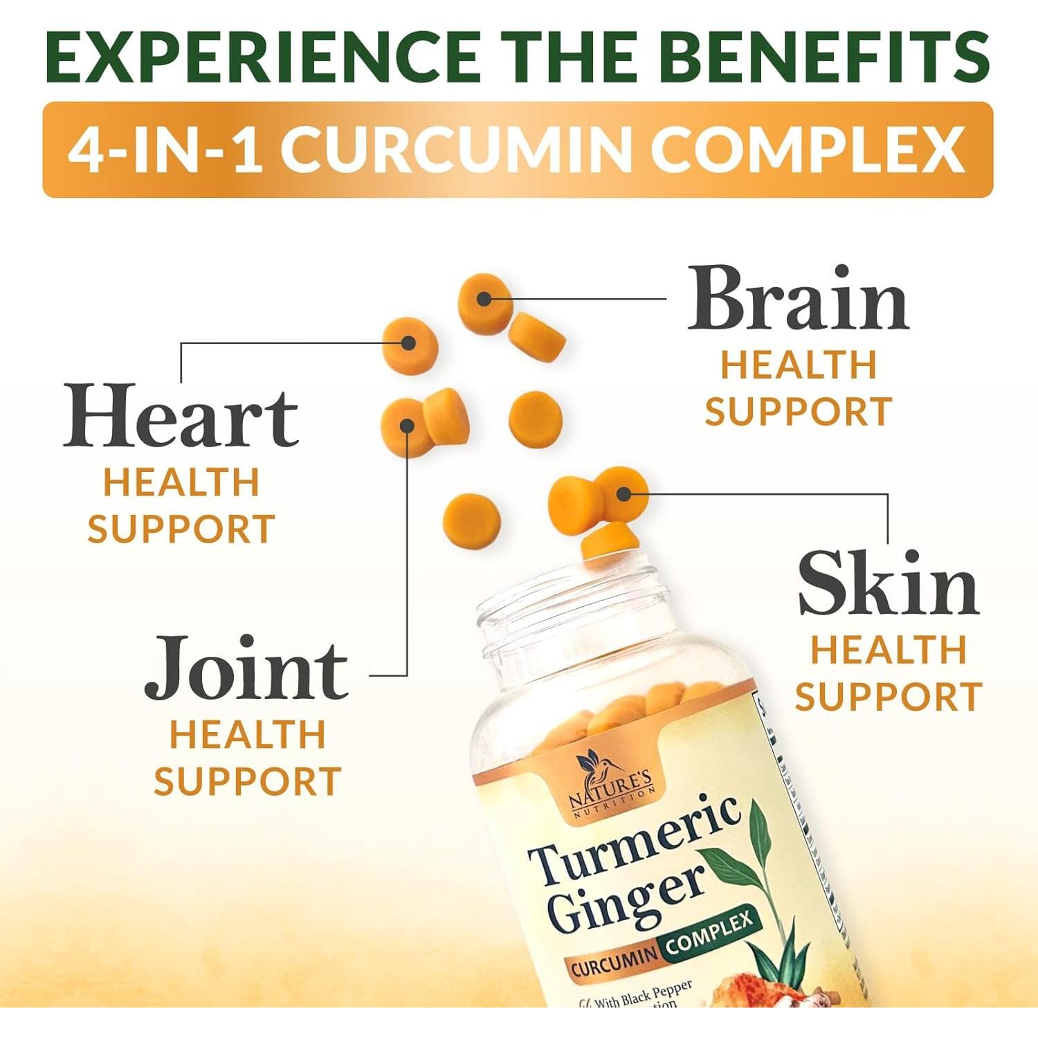 Gomitas de Cúrcuma y Jengibre Nutrición de la Naturaleza - 60 Unidades