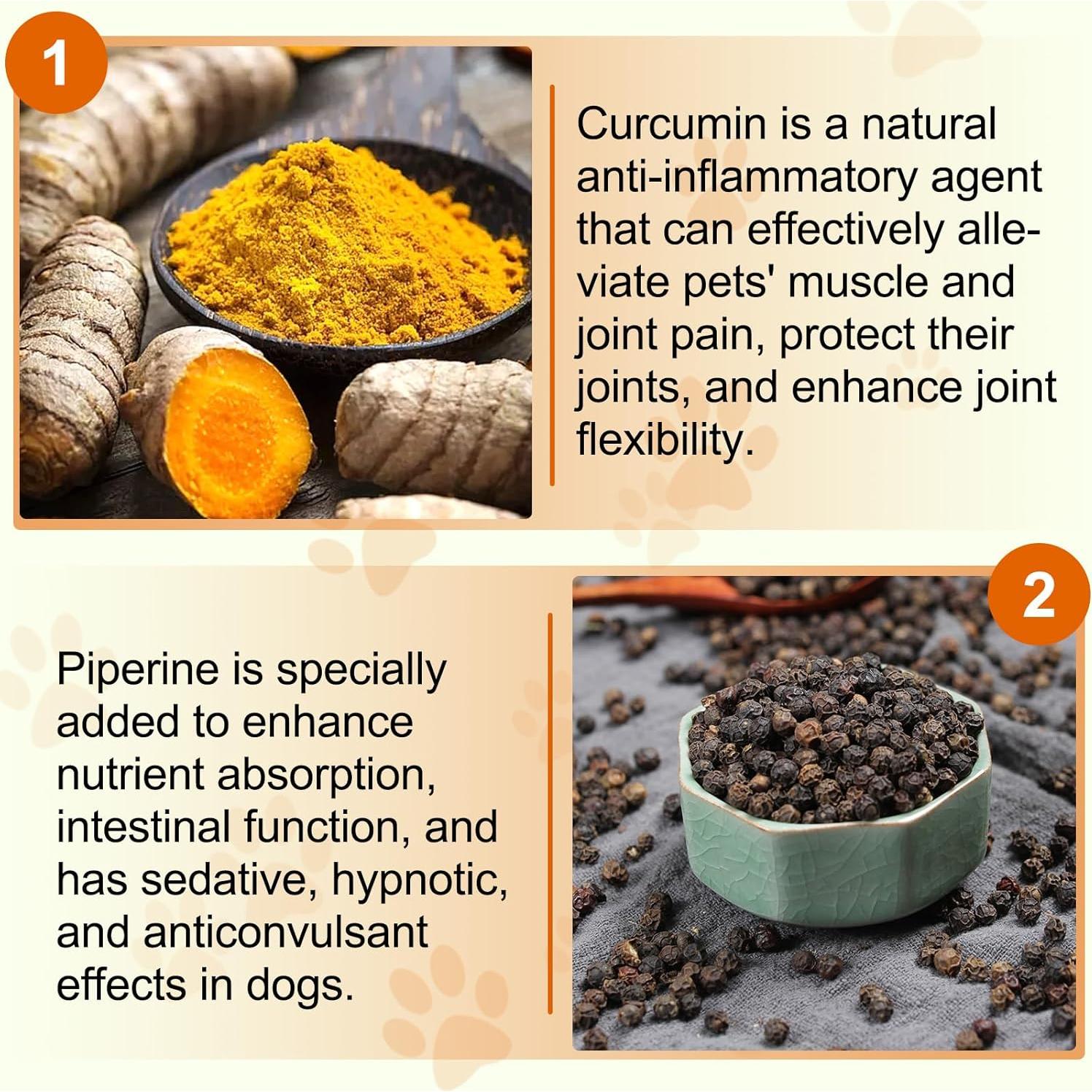 Suplemento Masticable de Cúrcuma para Perros Jinqi 180 Tabletas