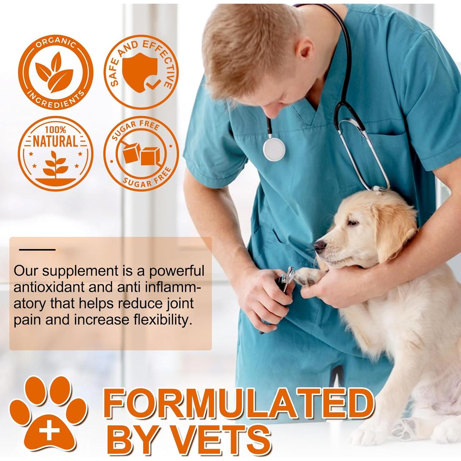 Suplemento Masticable de Cúrcuma para Perros Jinqi 180 Tabletas