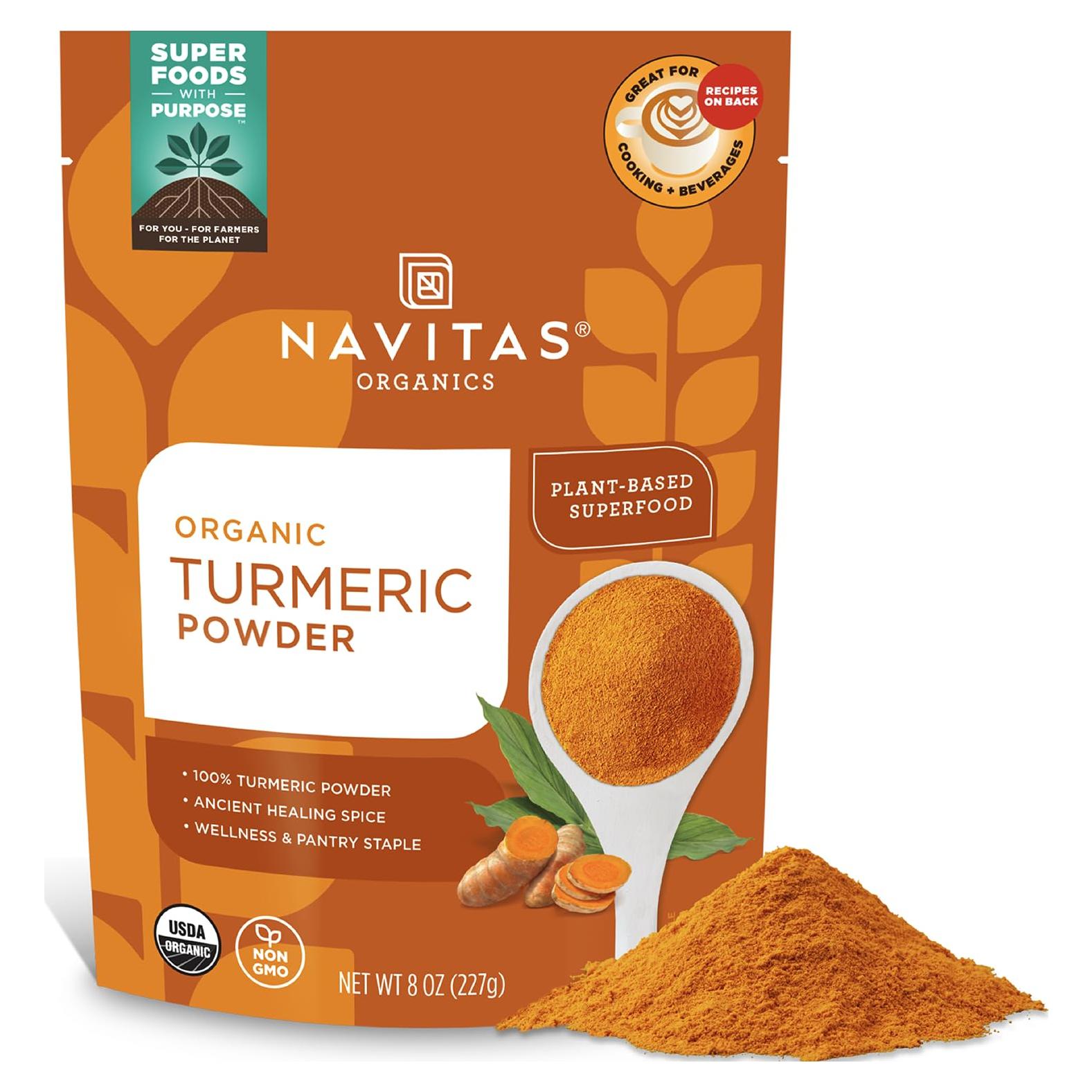Polvo de Cúrcuma Orgánica Navitas 227g - Antiinflamatorio Natural