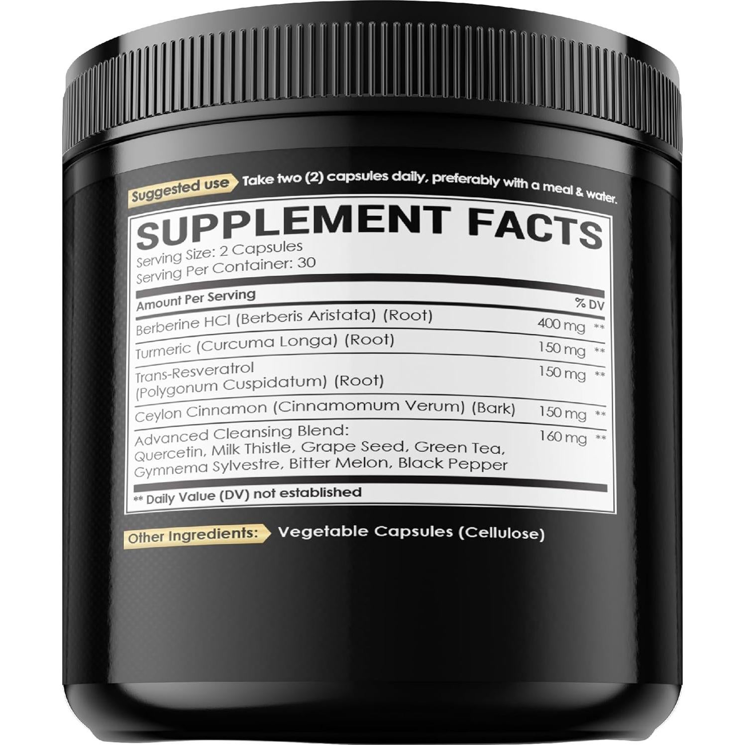 Suplemento de Berberina NUQIIT con Cúrcuma y Resveratrol - 60 Cápsulas