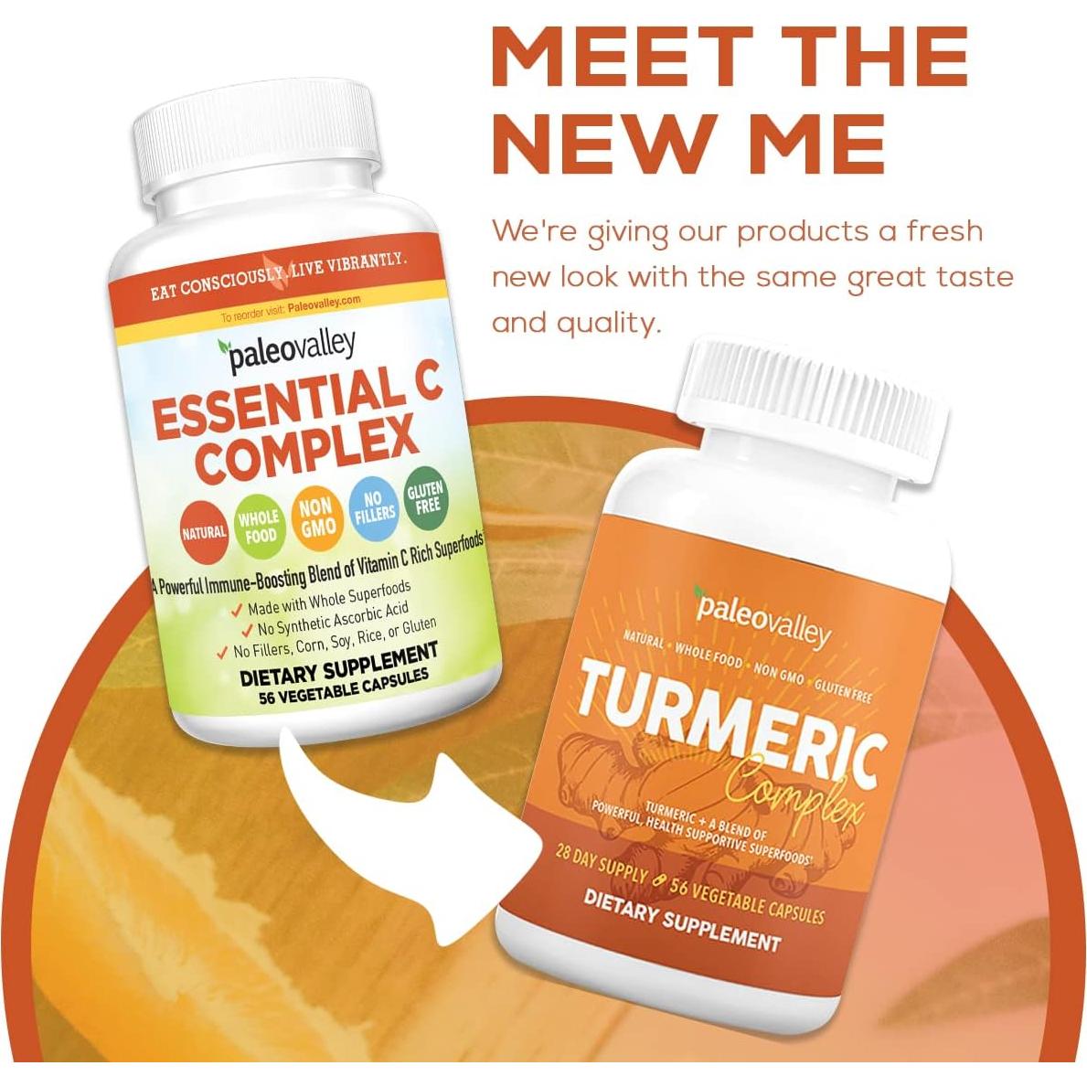 Complejo de Cúrcuma Orgánica Paleovalley - 56 Cápsulas Vegetarianas