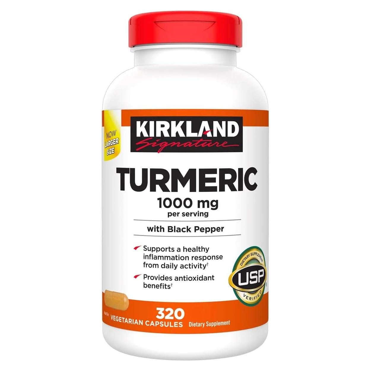 Cápsulas de Cúrcuma con Pimienta Negra Kirkland 1000mg 320u