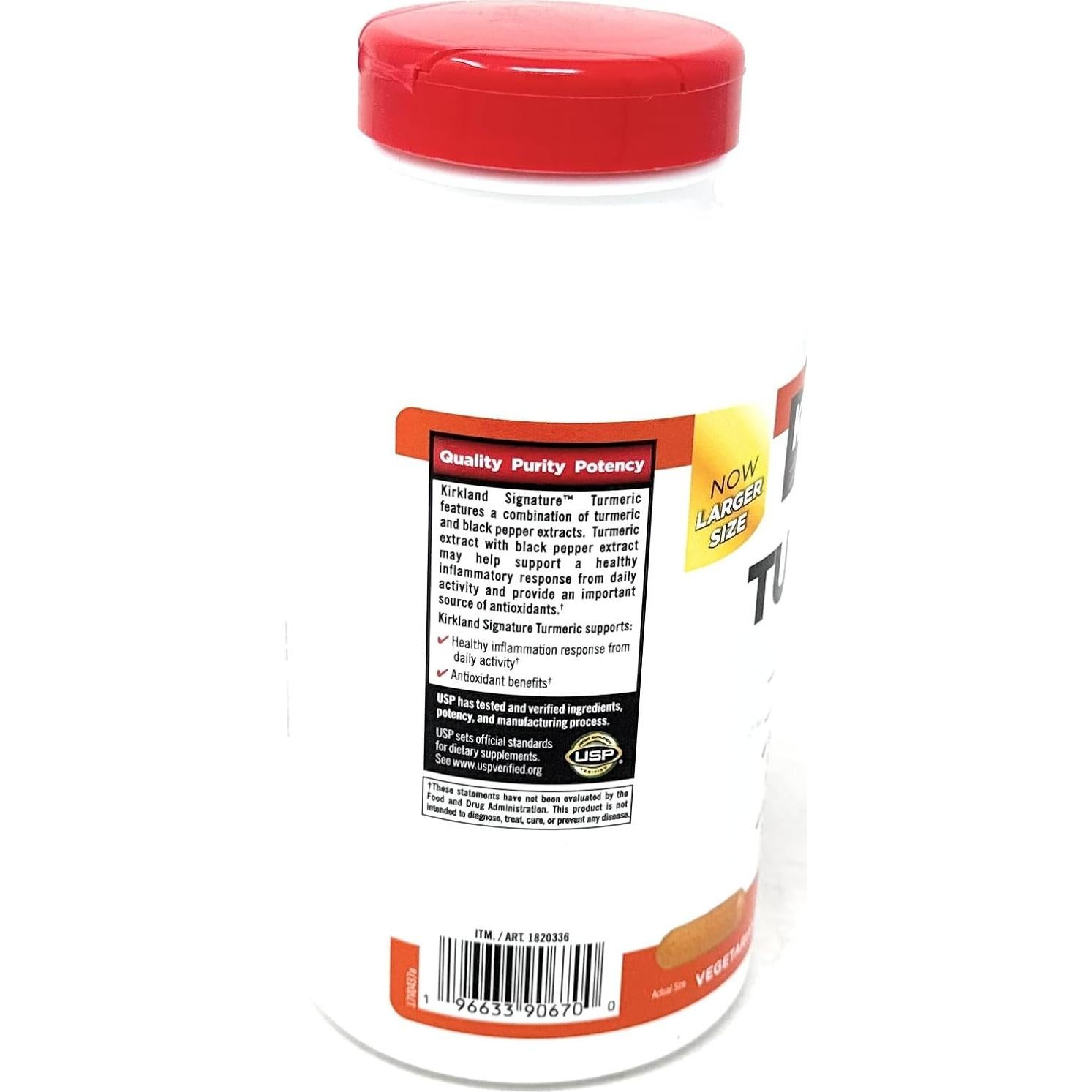 Cápsulas de Cúrcuma con Pimienta Negra Kirkland 1000mg 320u