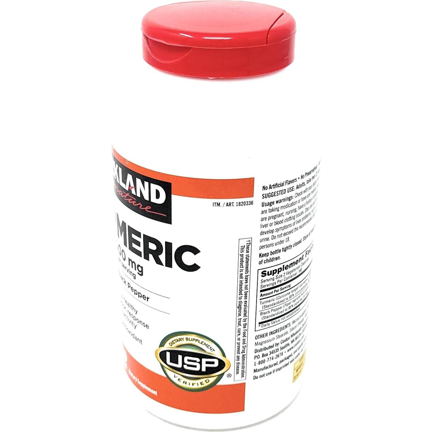 Cápsulas de Cúrcuma con Pimienta Negra Kirkland 1000mg 320u