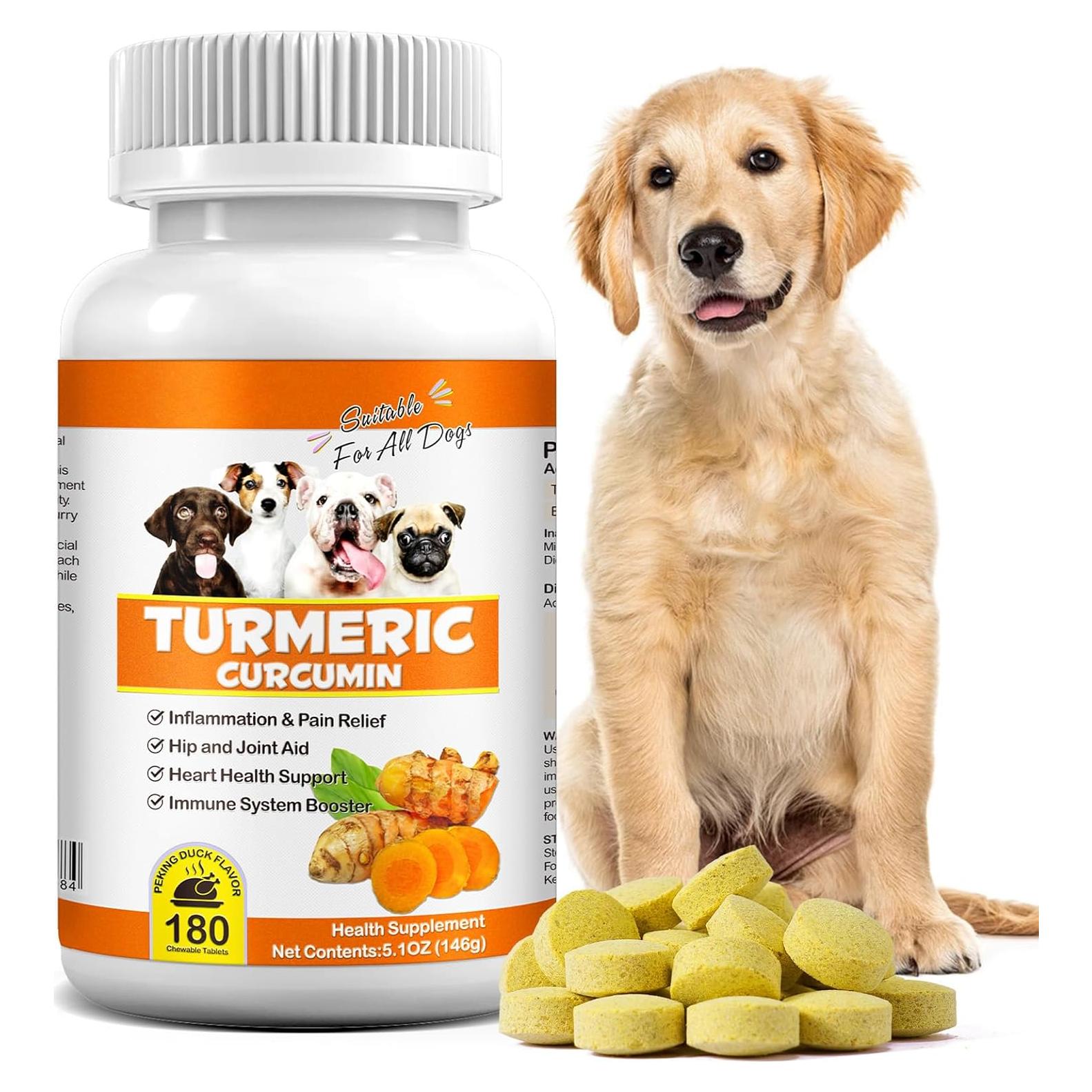 Tabletas de Cúrcuma para Perros FSLHCY - 180 Unidades Sabor Pato