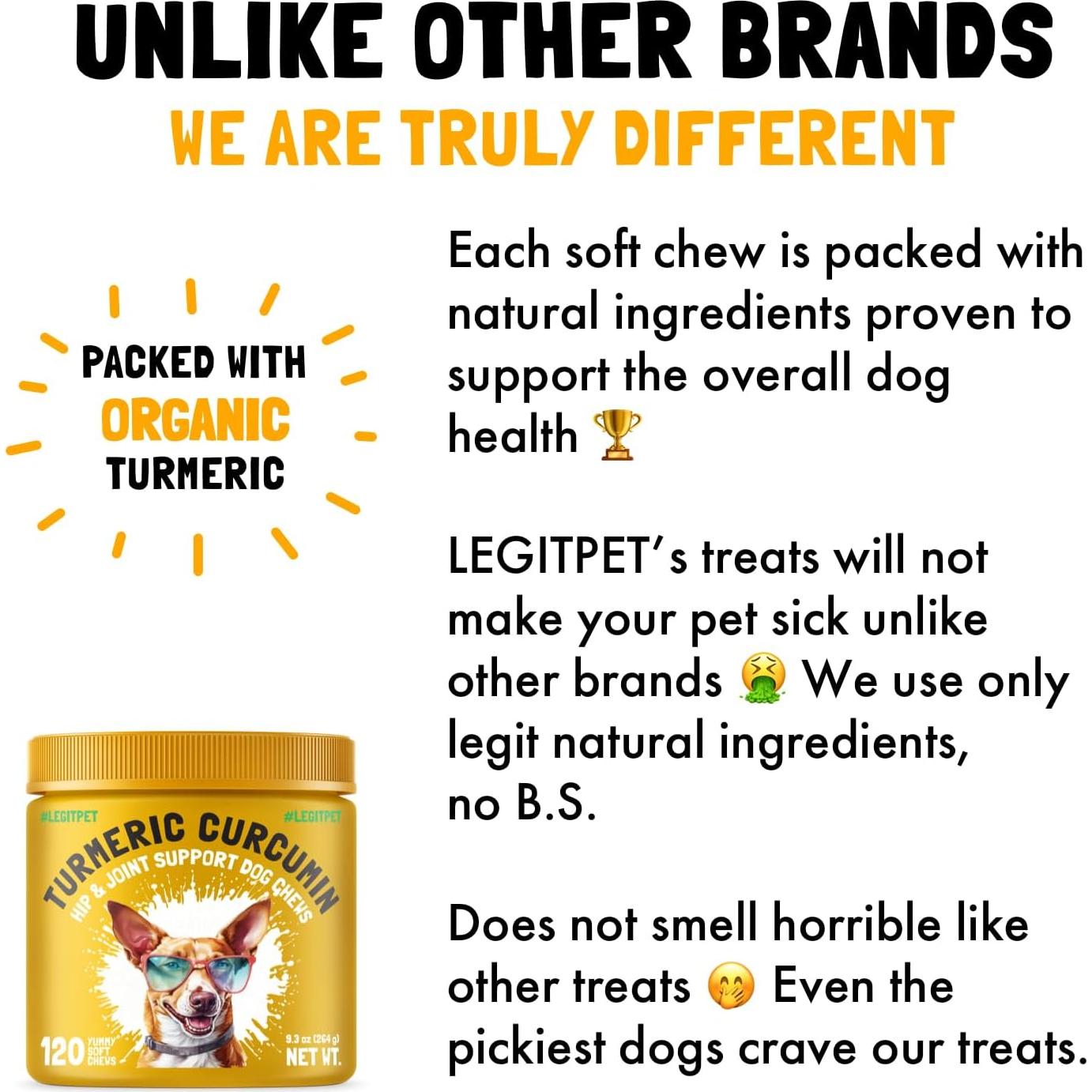 Suplemento de Cúrcuma y Curcumina LEGITPET 120 Masticables