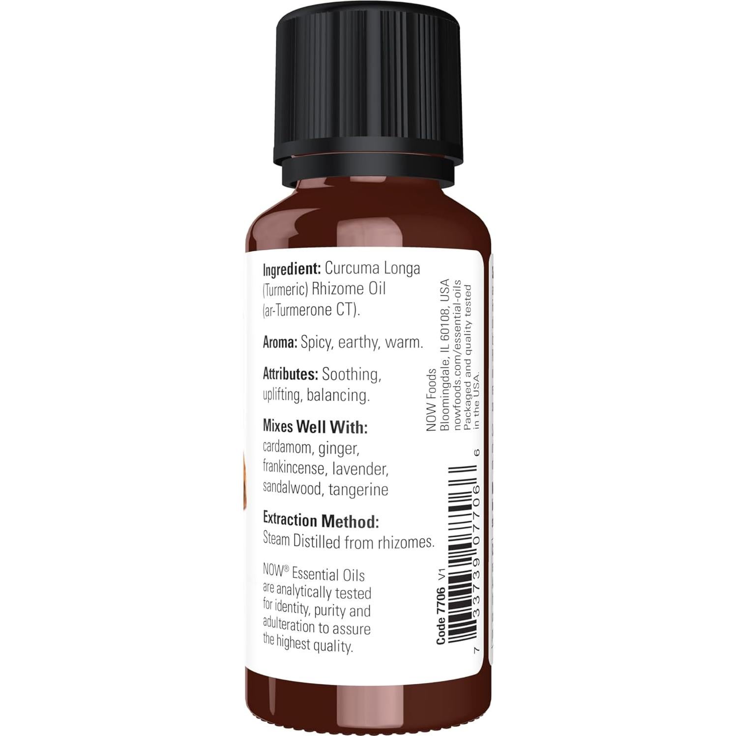 Aceite Esencial de Cúrcuma NOW Foods 100% Puro 29.57 ml