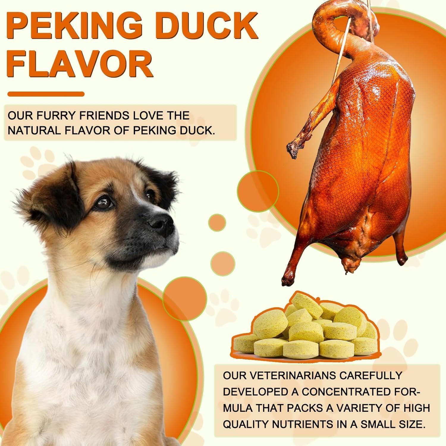 Cápsulas de Cúrcuma Curcumina para Perros - 180 Tabletas Masticables Sabor Pato Pekín