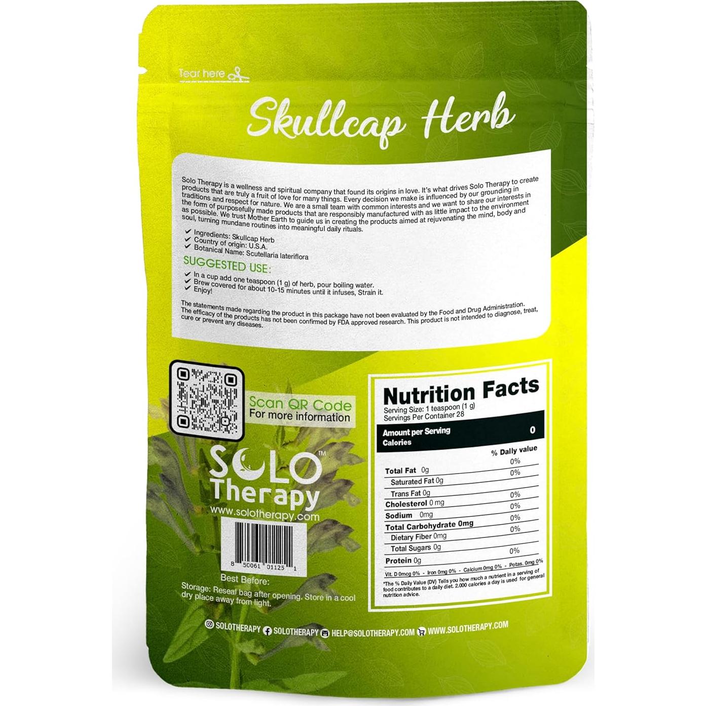 Té de Calavera 28g - Hierba de Calavera Secada - Solo Therapy