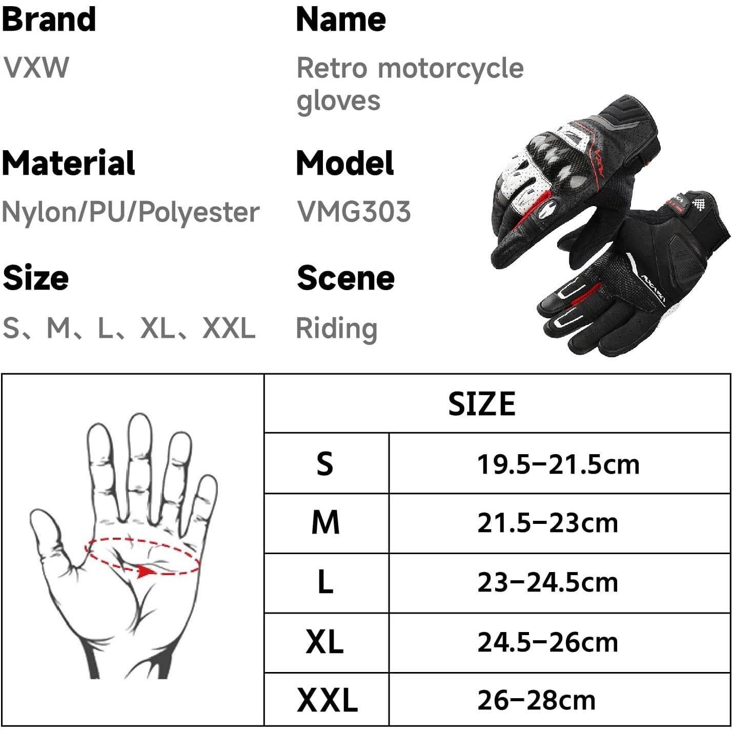 Guantes de Motocicleta VXW VMG303 Táctiles y Protectores