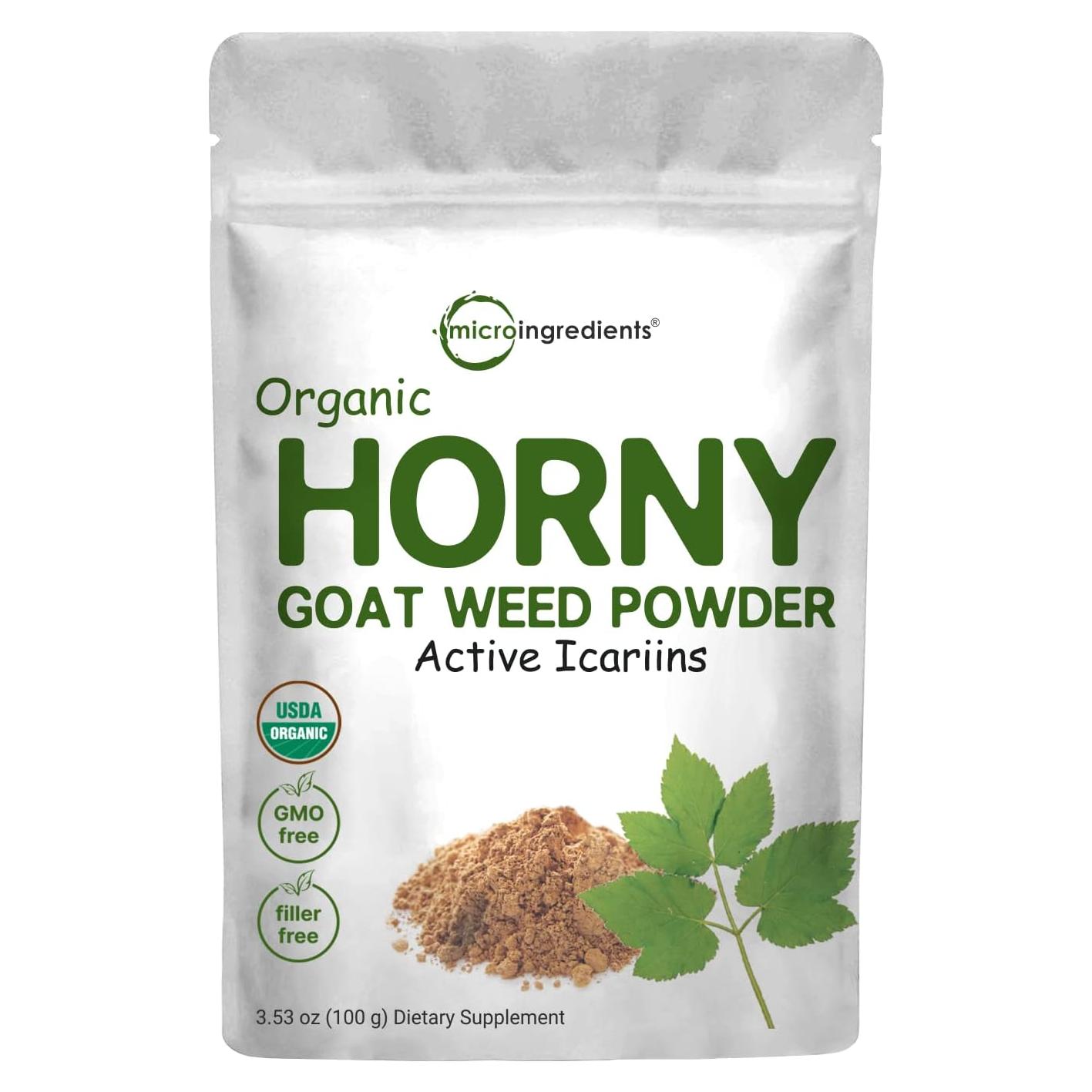 Polvo Orgánico de Hierba de Cabra Horny Micro Ingredients 100g