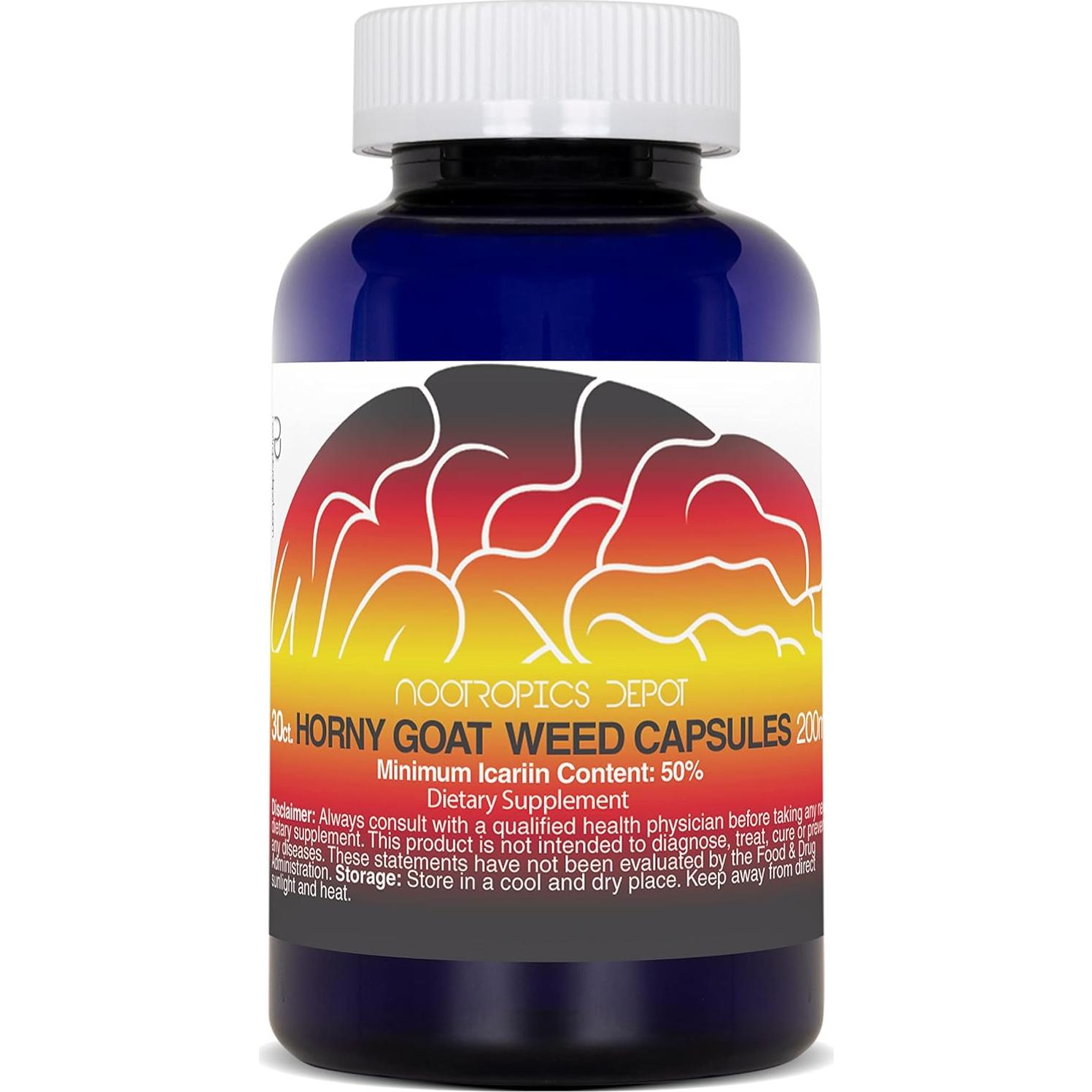 Cápsulas Nootropics Depot Horny Goat Weed 200mg 30 Conteo