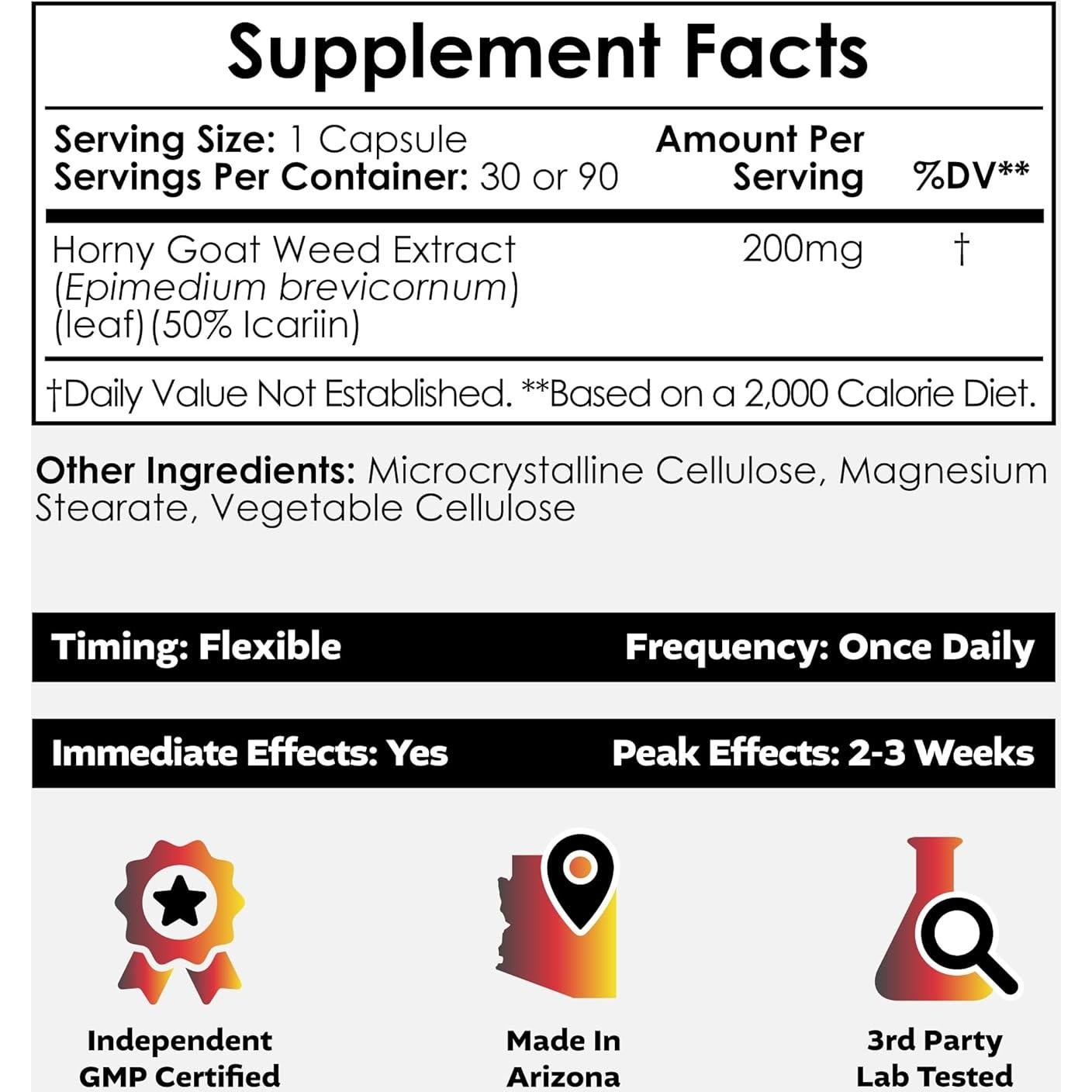 Cápsulas Nootropics Depot Horny Goat Weed 200mg 30 Conteo