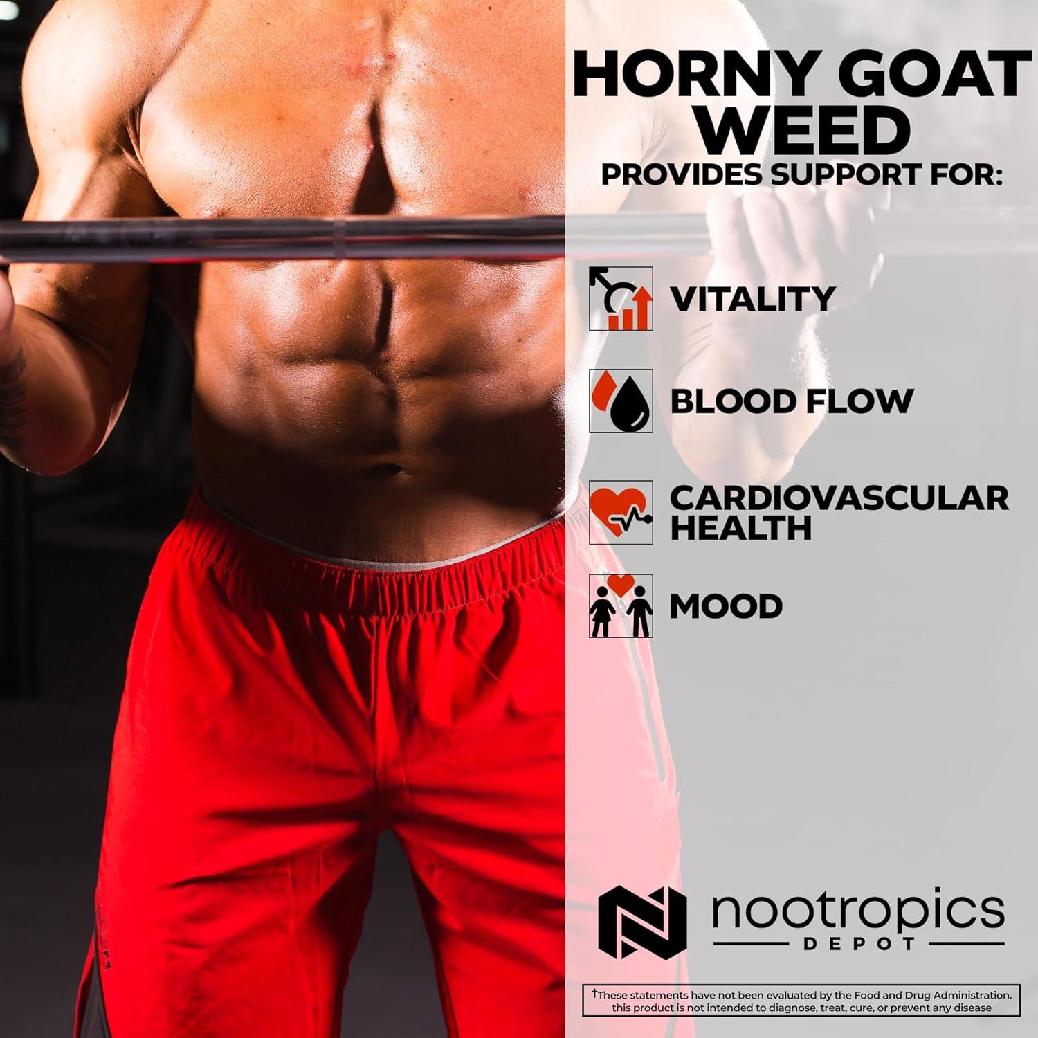 Cápsulas Nootropics Depot Horny Goat Weed 200mg 30 Conteo