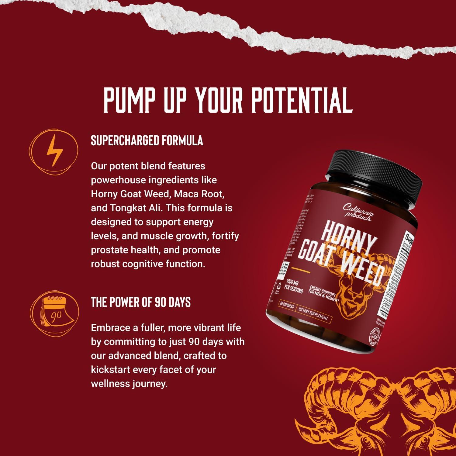 Suplemento Natural de Hierba de Cabra Excitada 1000 mg - California Products