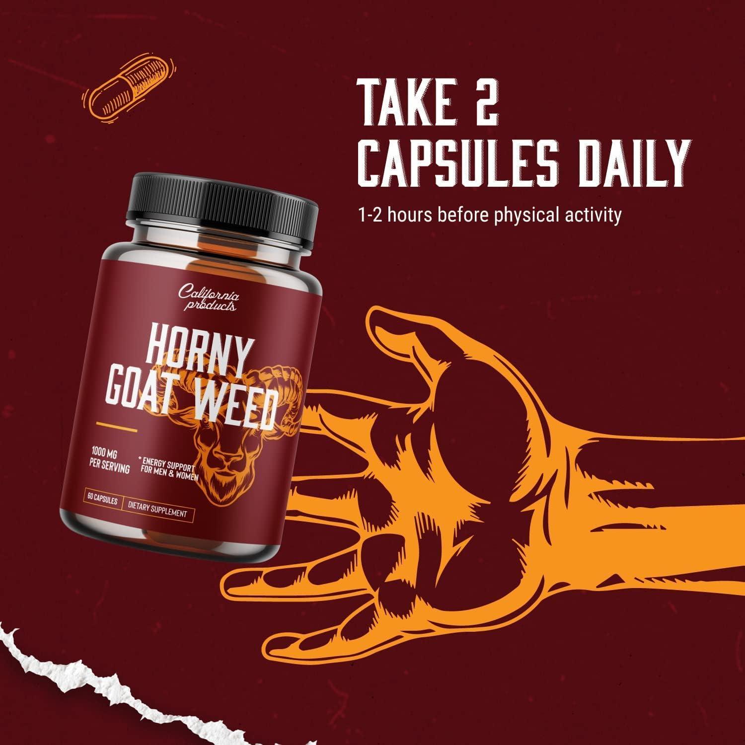 Suplemento Natural de Hierba de Cabra Excitada 1000 mg - California Products