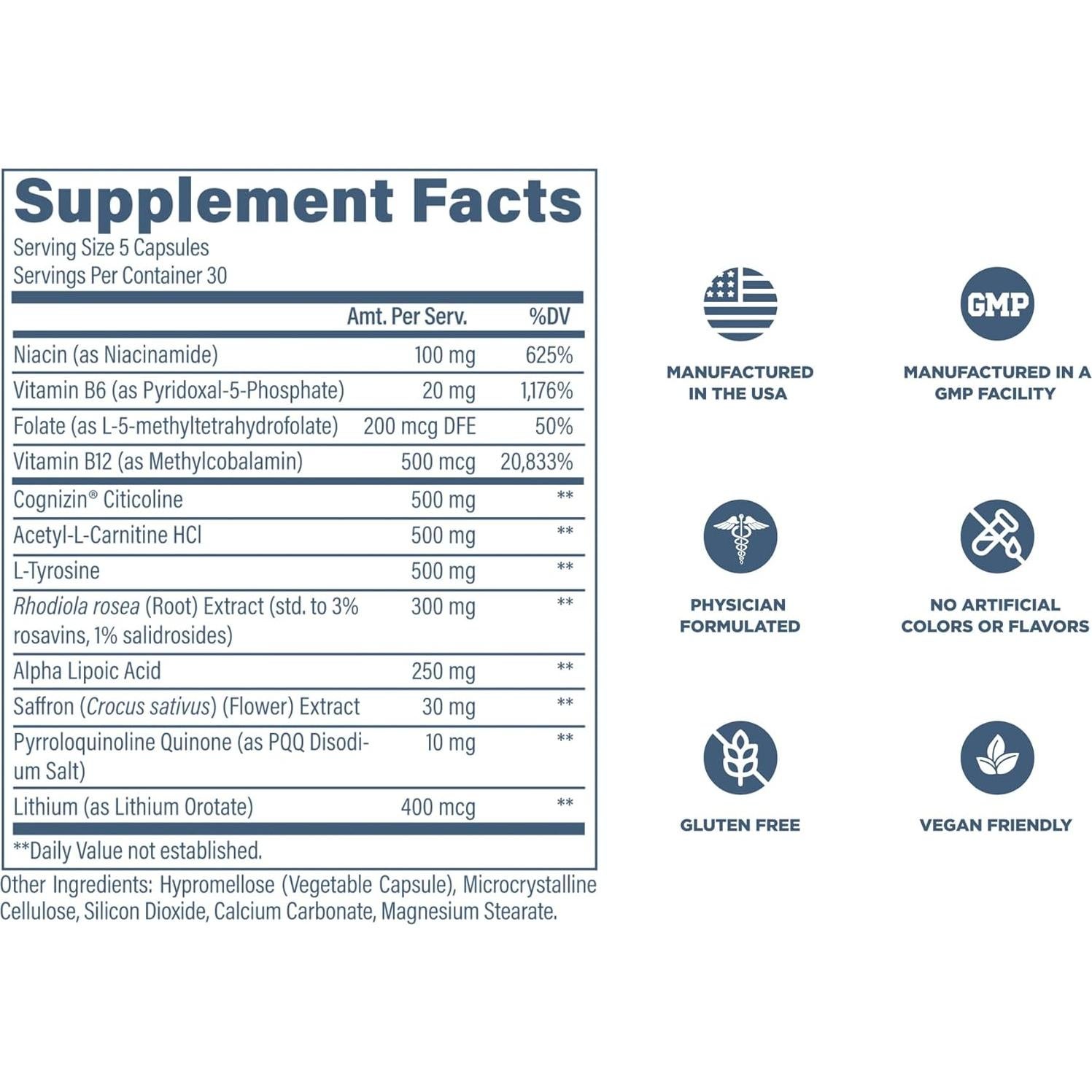 Suplemento Nootrópico Revive MD Cerebro Plus 150 Cápsulas