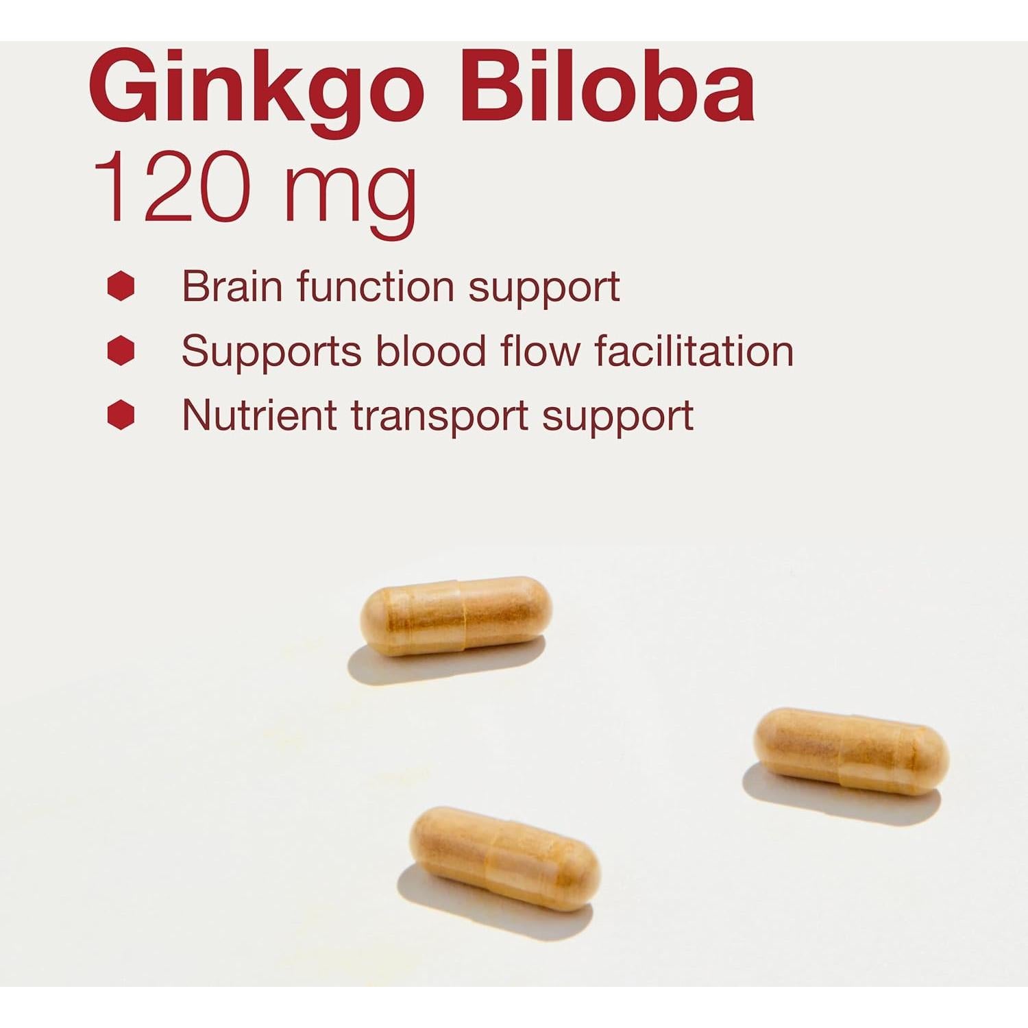 Ginkgo Biloba 120 mg Protocolo Para el Equilibrio de Vida - 100 Cápsulas Veganas