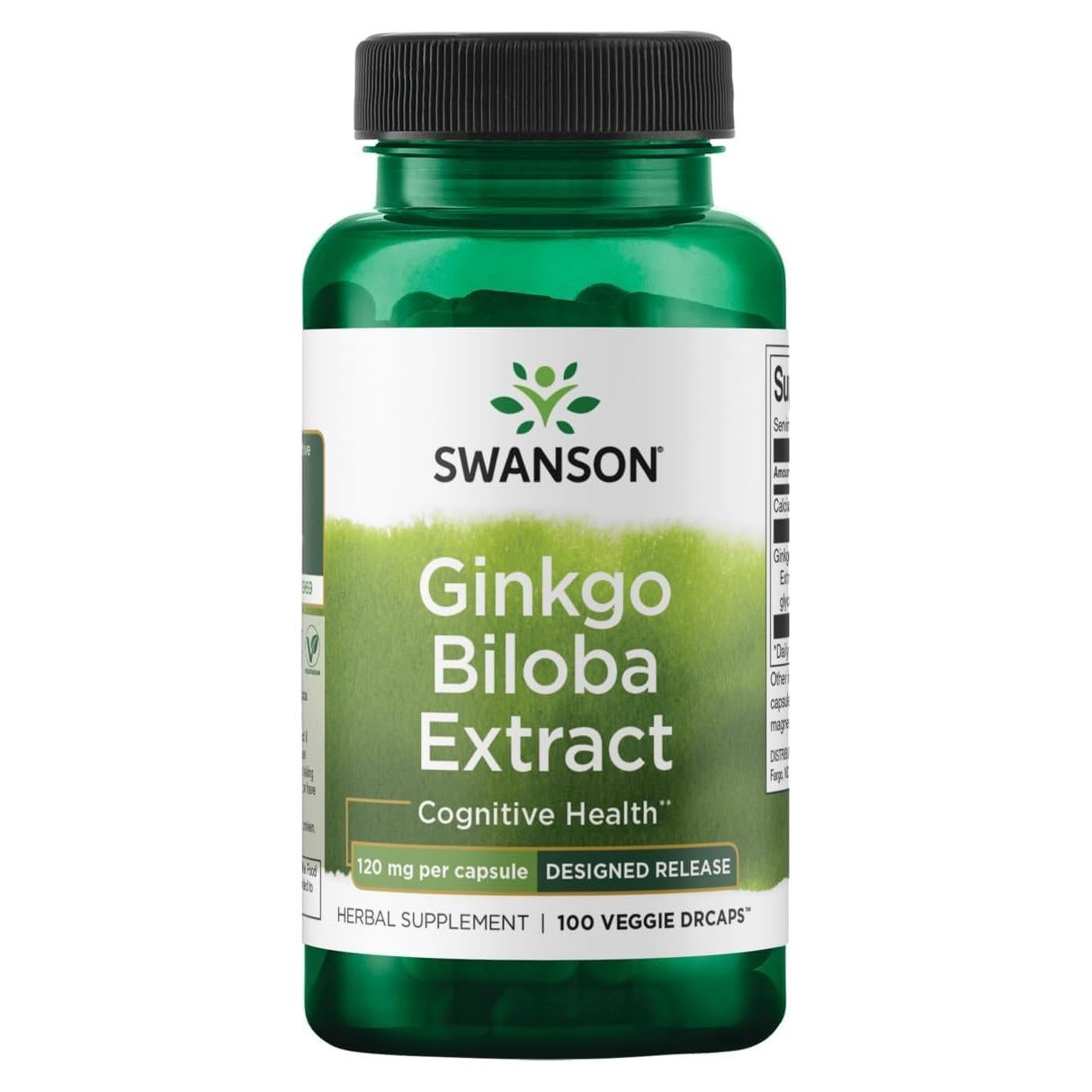 Ginkgo Biloba 120 mg 100 cápsulas Swanson Ultra - Salud Cerebral