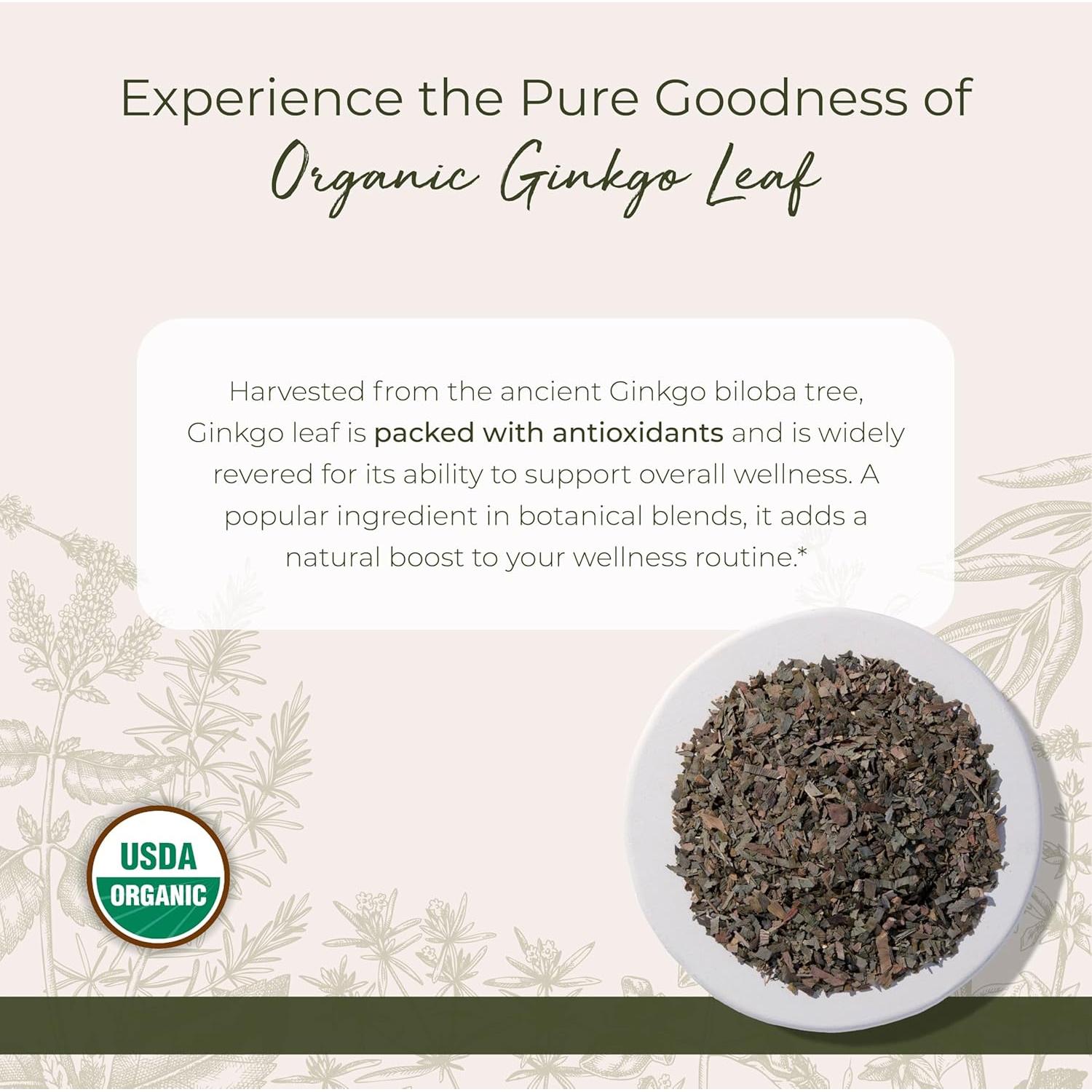 Hoja de Ginkgo Biloba Orgánica Starwest Botanicals 0.45 kg