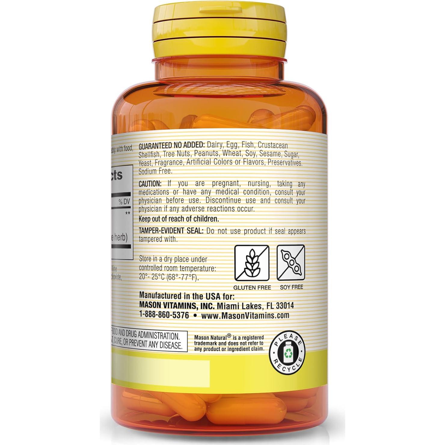 Cápsulas de Ginkgo Biloba Mason Vitamins 125 mg 180 Unidades