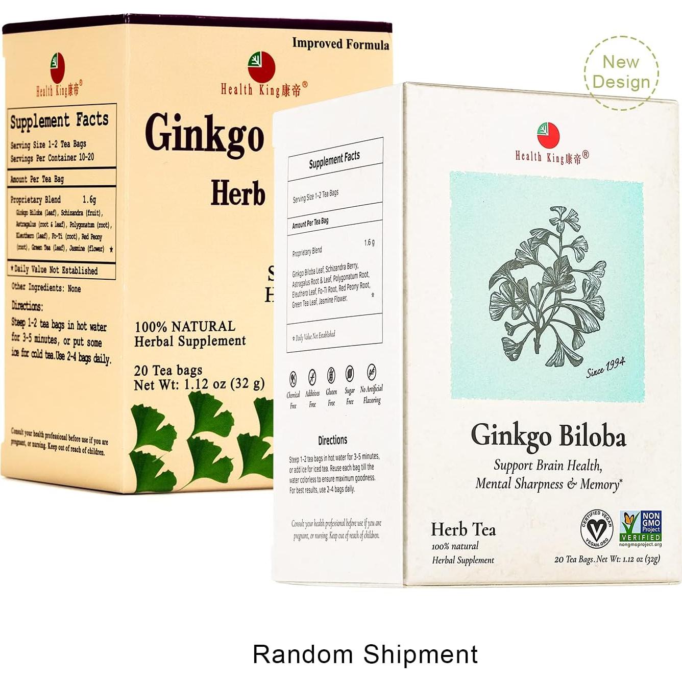 Té de Hierbas Ginkgo Biloba Health King - 20 Bolsitas