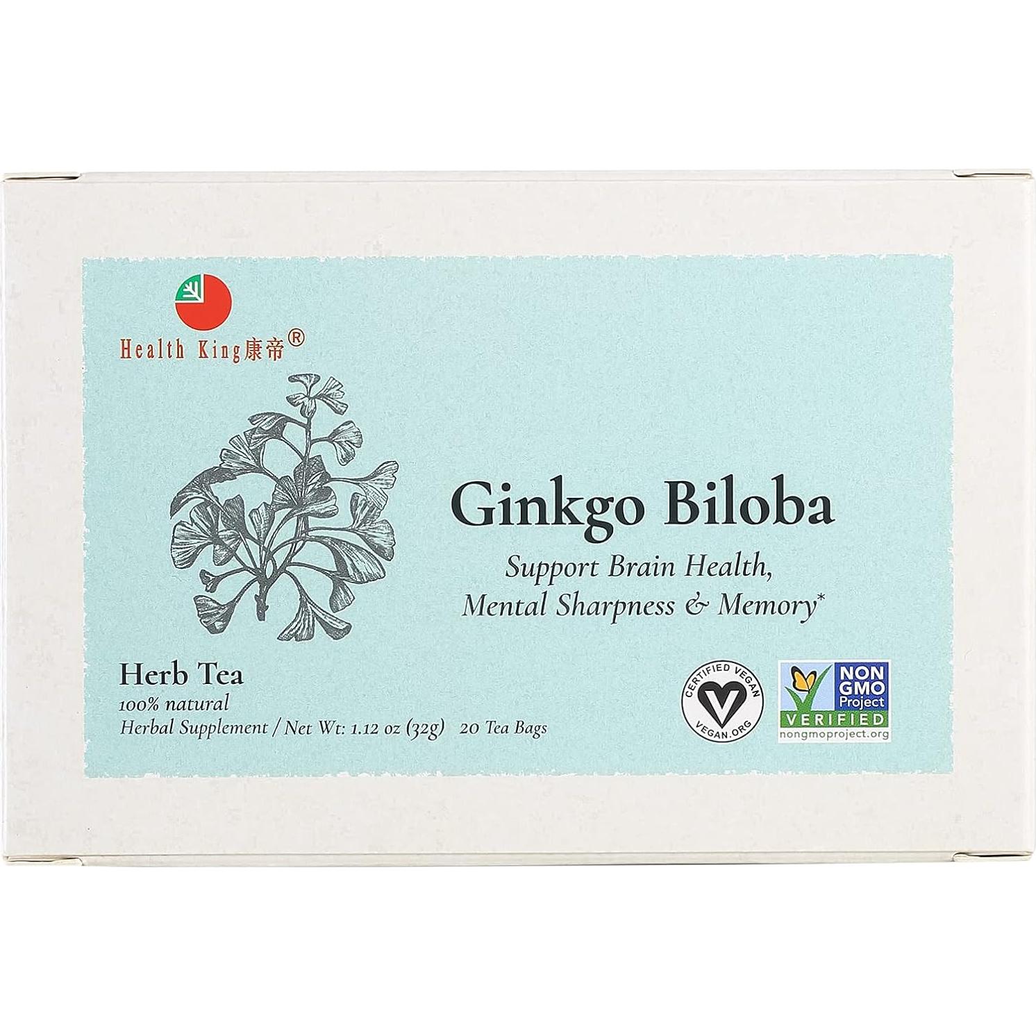 Té de Hierbas Ginkgo Biloba Health King - 20 Bolsitas
