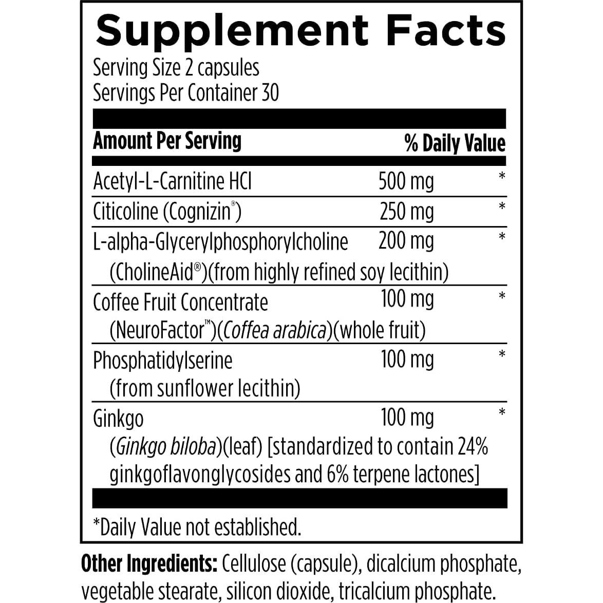 Suplemento Nootrópico Brain Vitale 60 Cápsulas - Cognición y Memoria