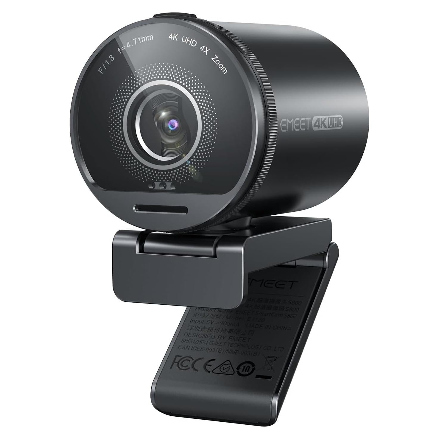 EMEET SmartCam S800 4K Webcam con Doble Autofoco y HDR