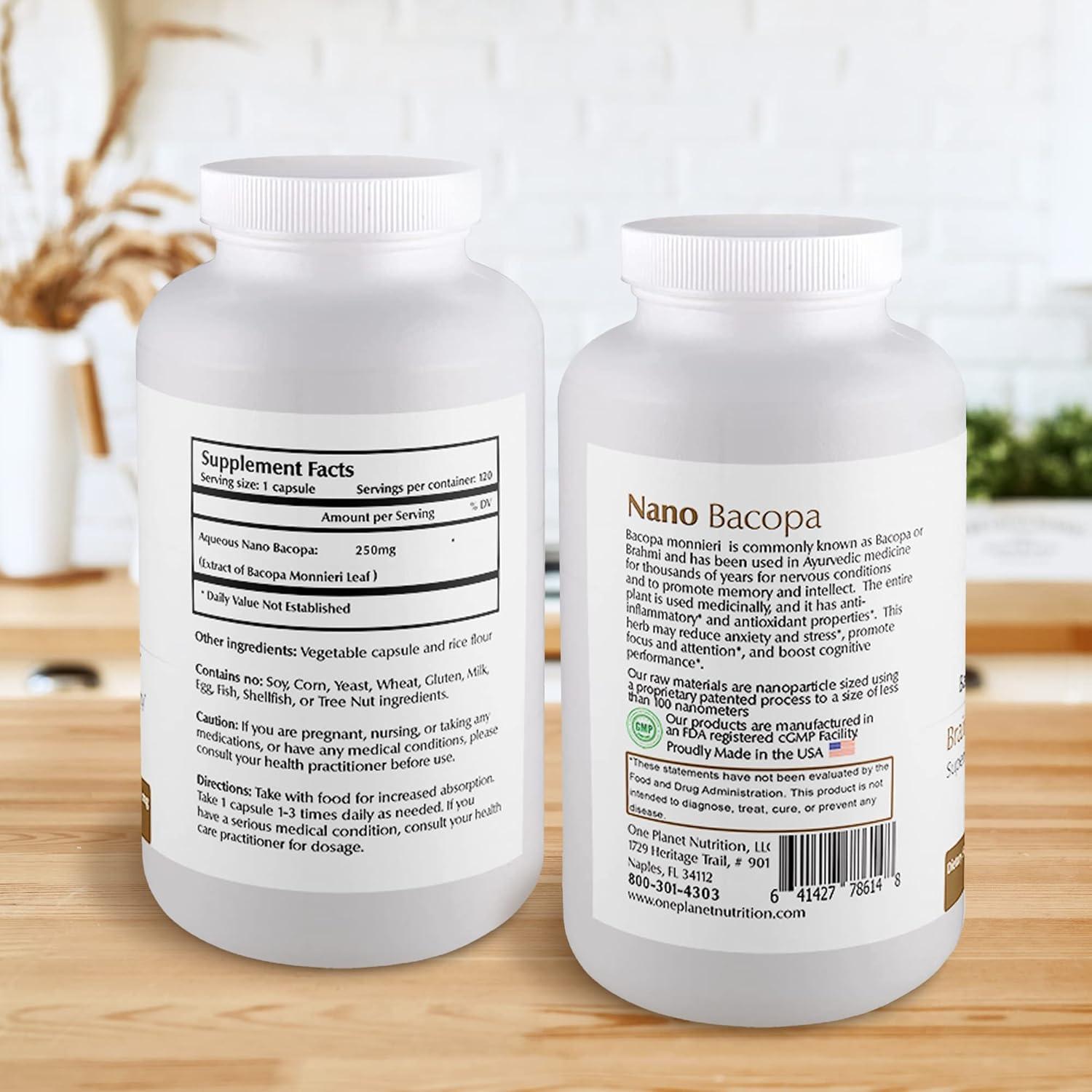 Nano Bacopa 250 mg Cápsulas Veganas One Planet Nutrition