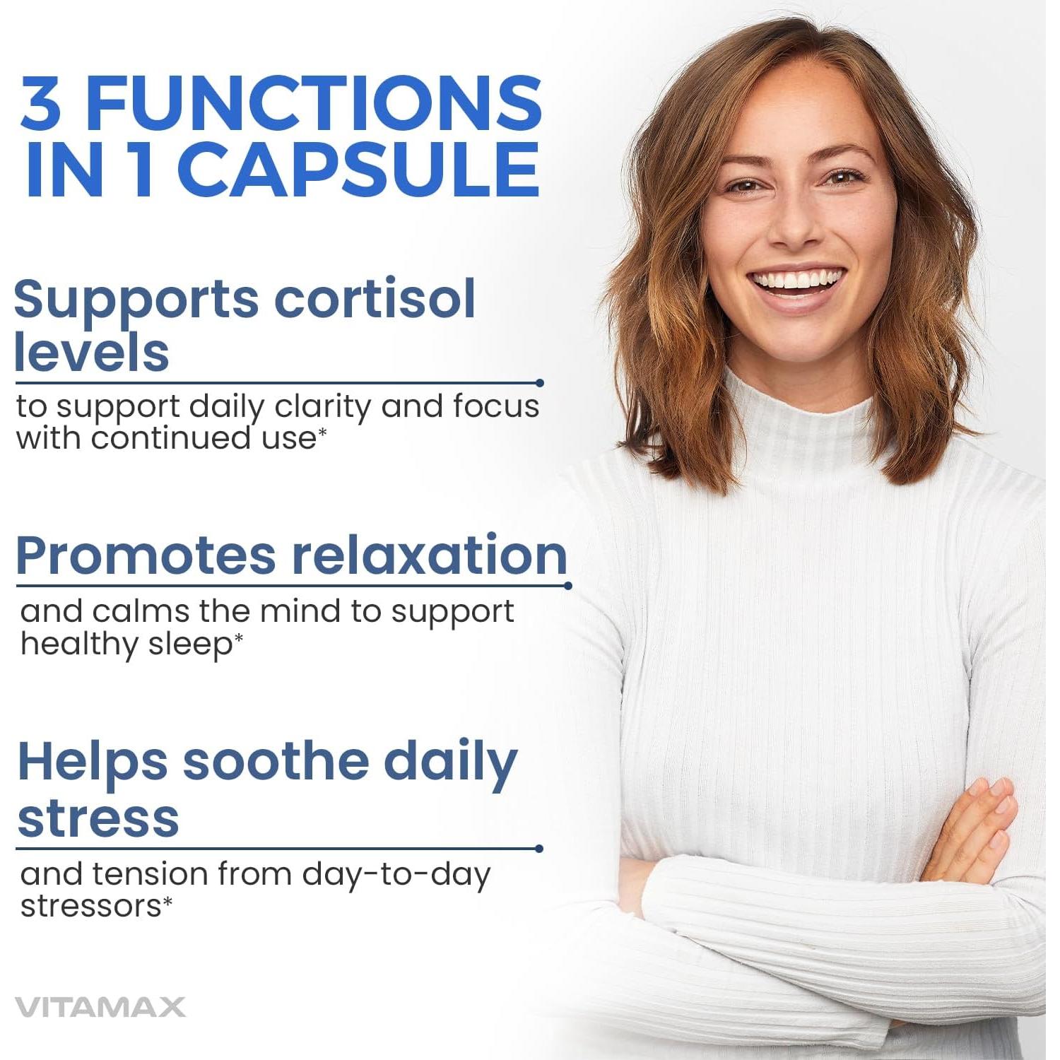 Suplemento Vitamax Calming 60ct - Cortisol, Ashwagandha, GABA