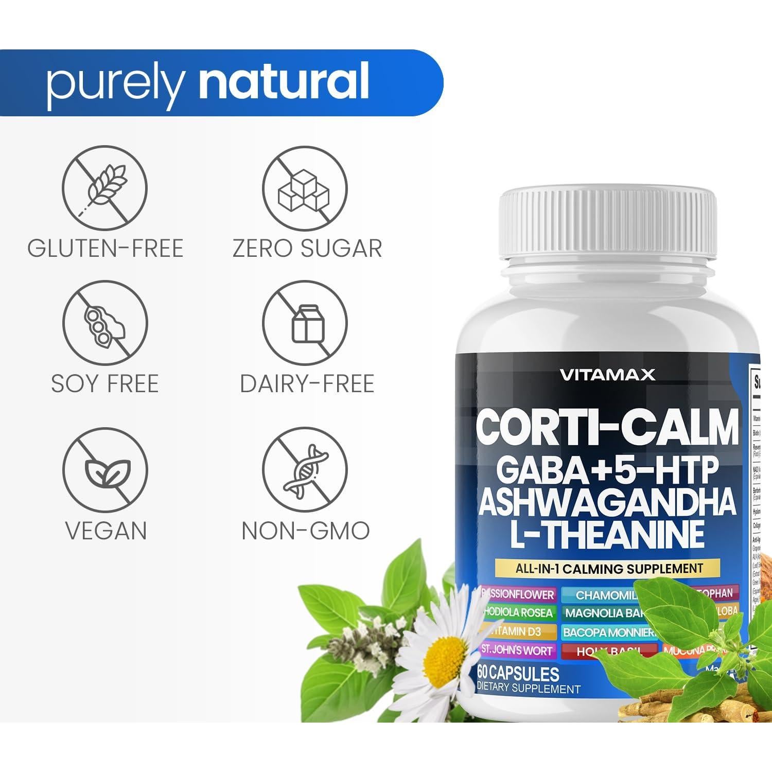 Suplemento Vitamax Calming 60ct - Cortisol, Ashwagandha, GABA