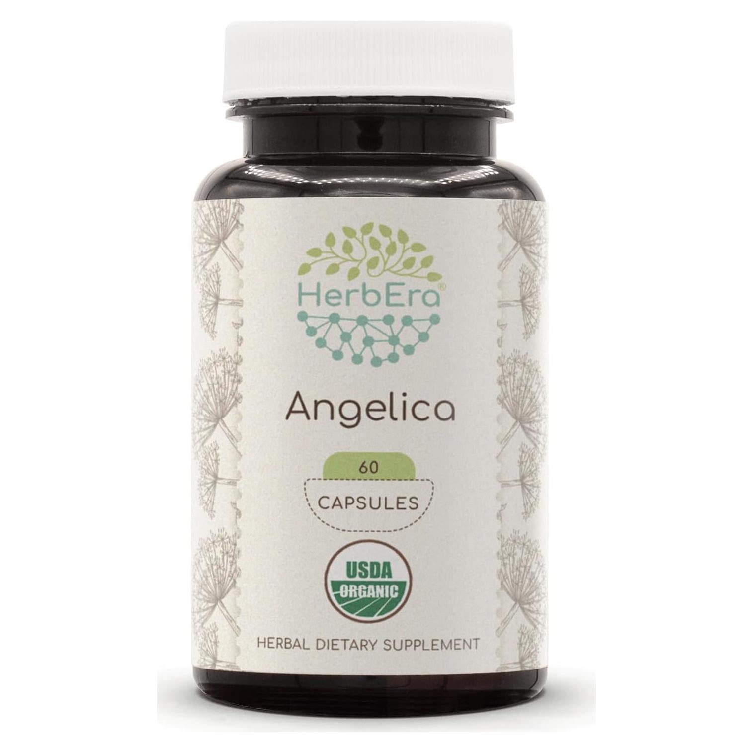 Cápsulas Orgánicas de Angelica HerbEra 60 Unidades - Suplemento Natural