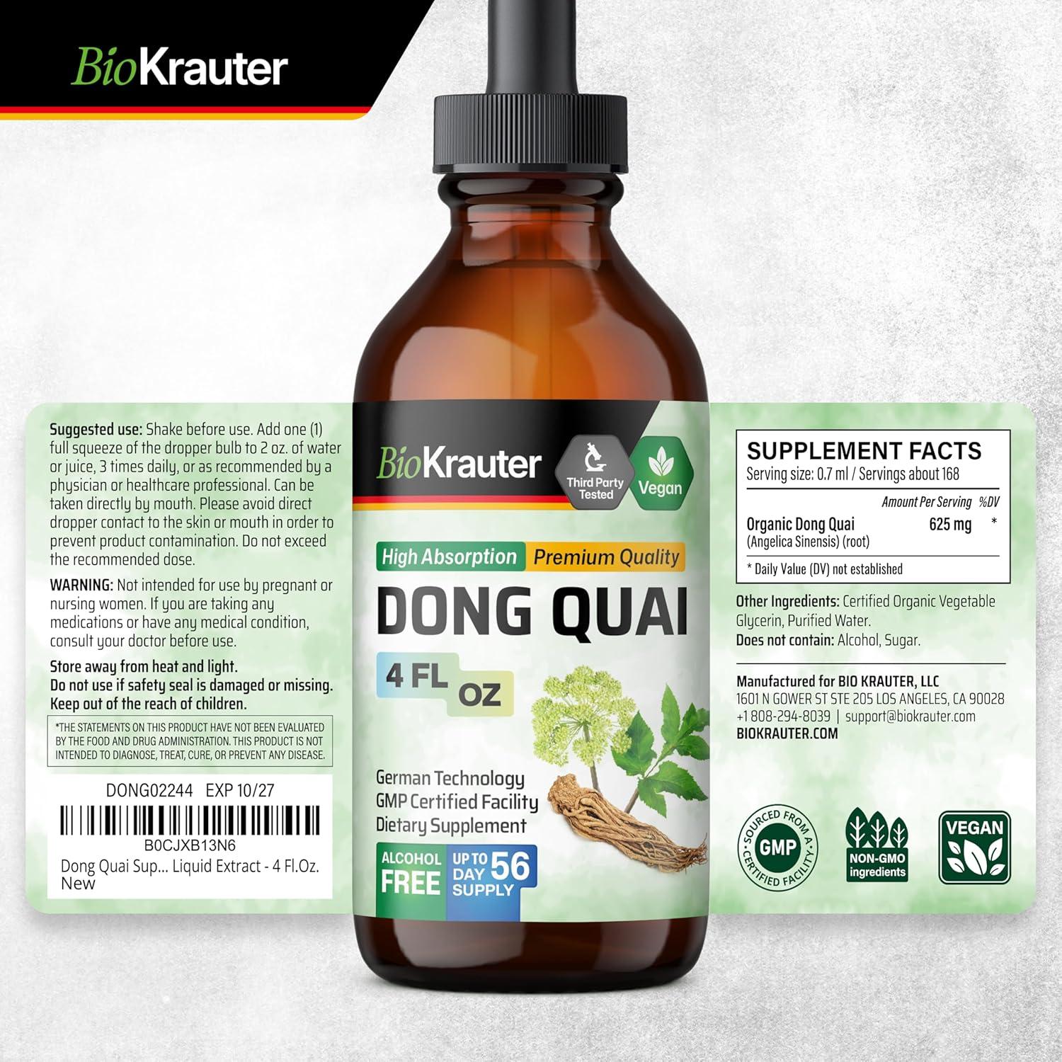 Tinctura de Dong Quai BIO KRAUTER 118.29 ml - Salud de la Mujer