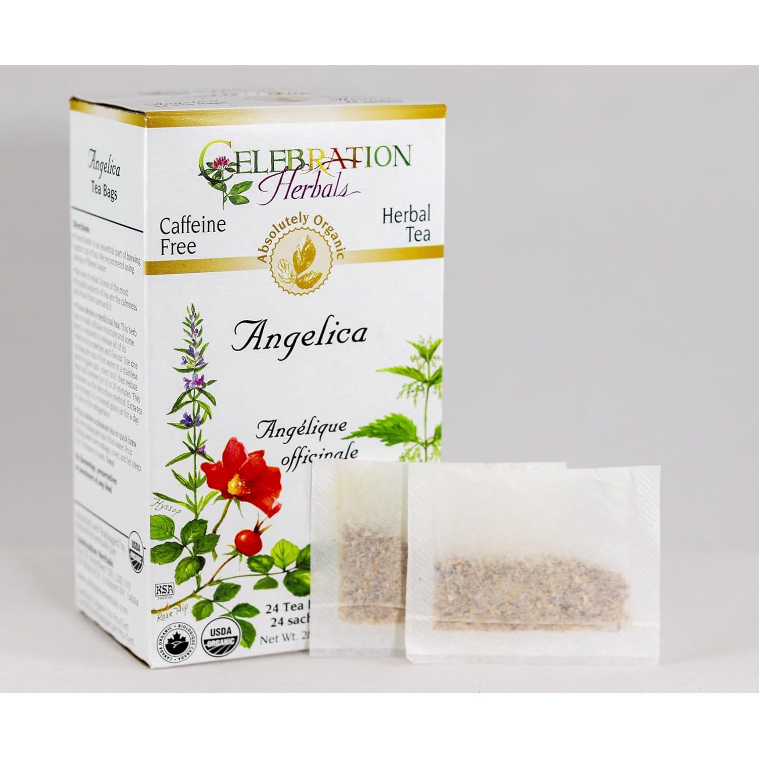 Raíz de Angélica Orgánica Celebration Herbals 24 Bolsas 0.01kg