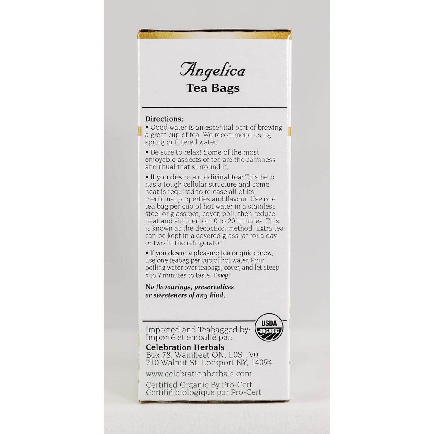 Raíz de Angélica Orgánica Celebration Herbals 24 Bolsas 0.01kg