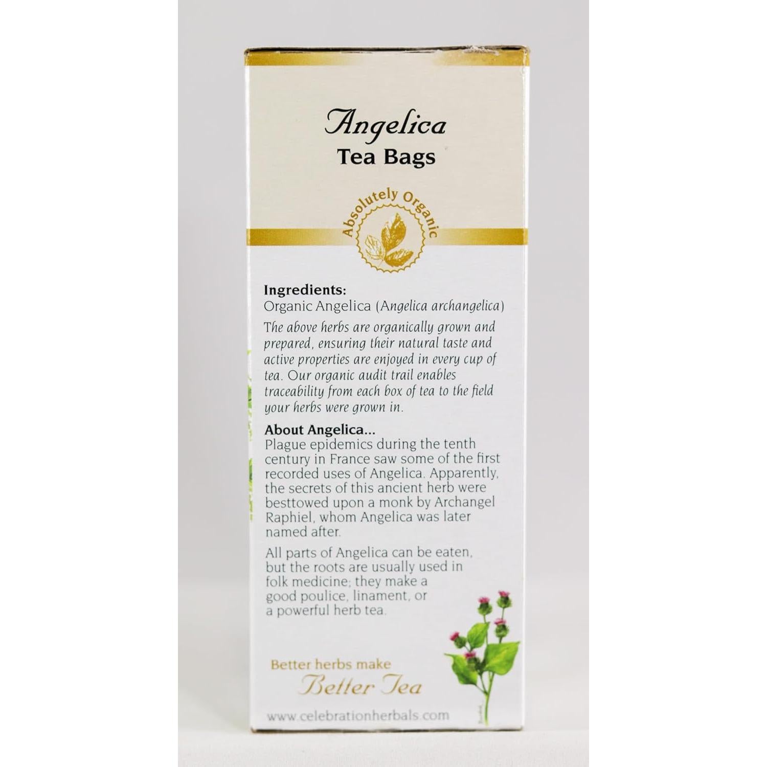 Raíz de Angélica Orgánica Celebration Herbals 24 Bolsas 0.01kg